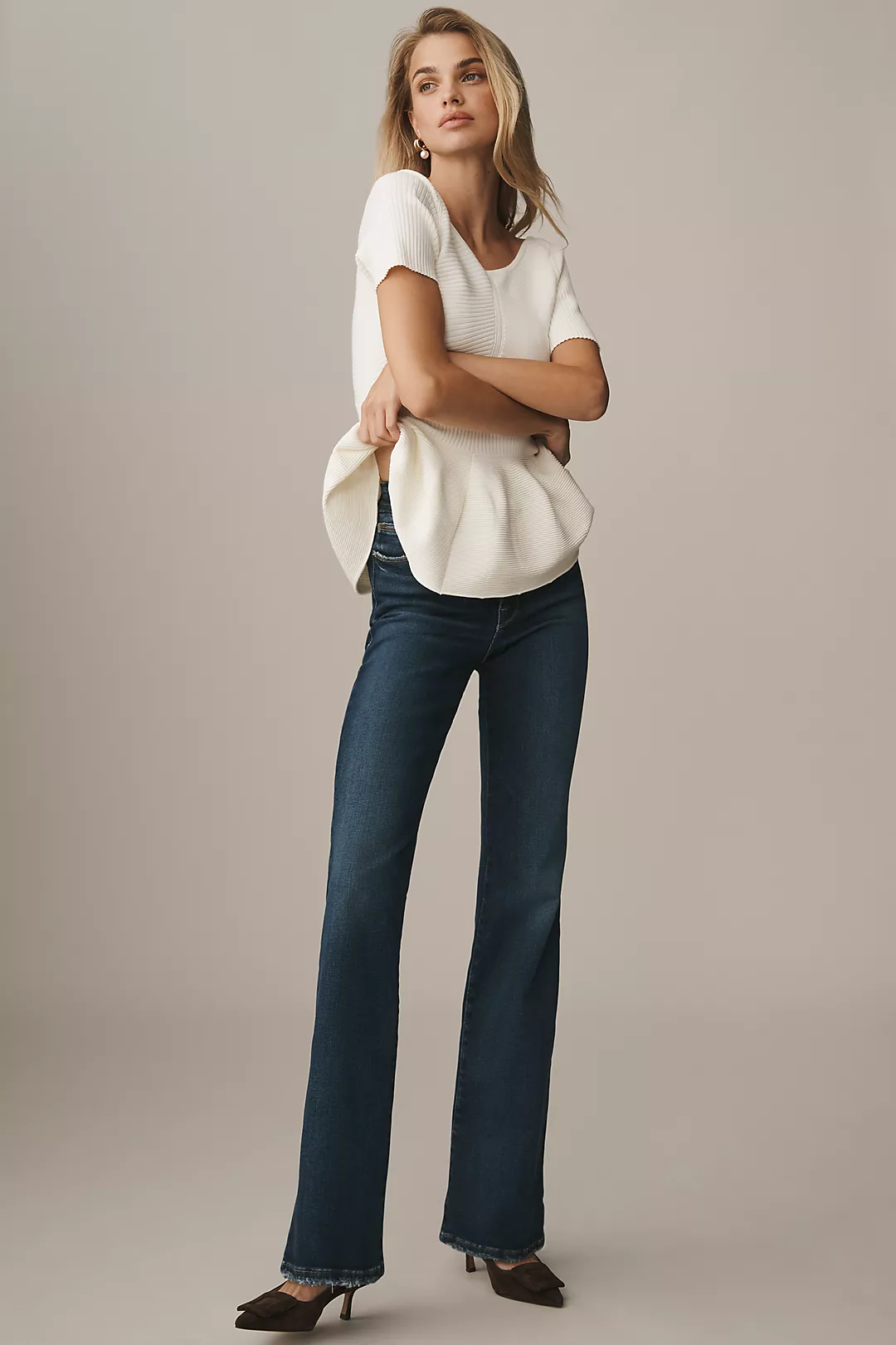 Good American Soft Tech Good Classic High-Rise Bootcut Jeans