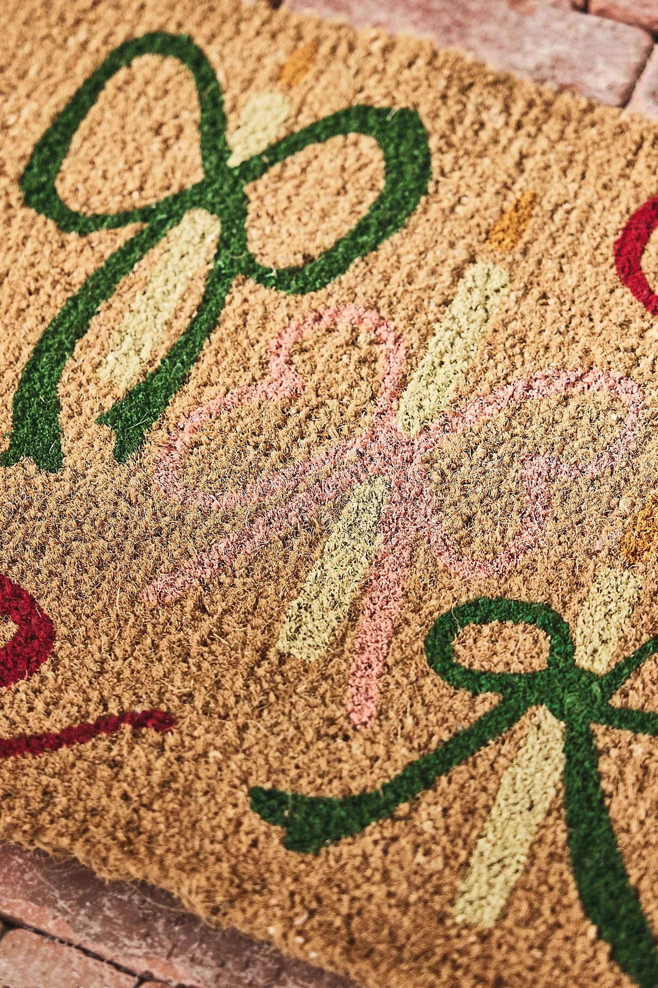 Bow Candles Printed Coir Doormat