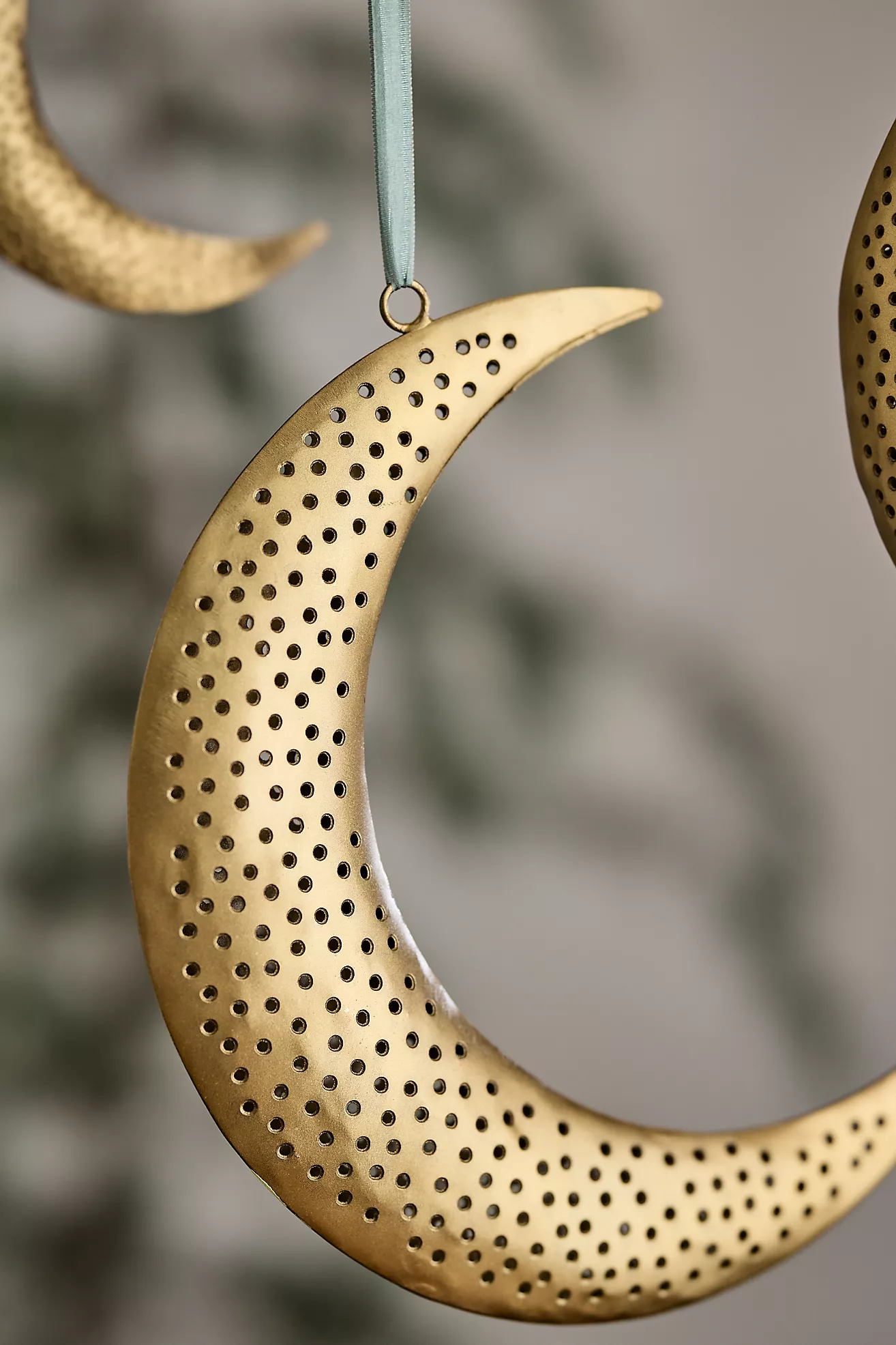 Perforated Crescent Moon Ornaments, Set of 3