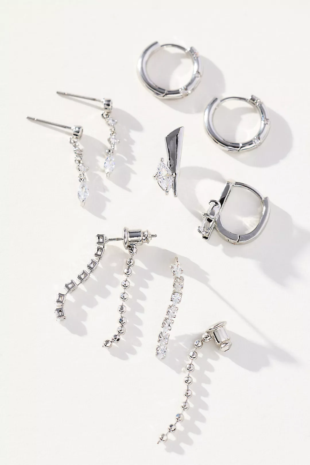 Dripped Crystal Earrings, Set of 4