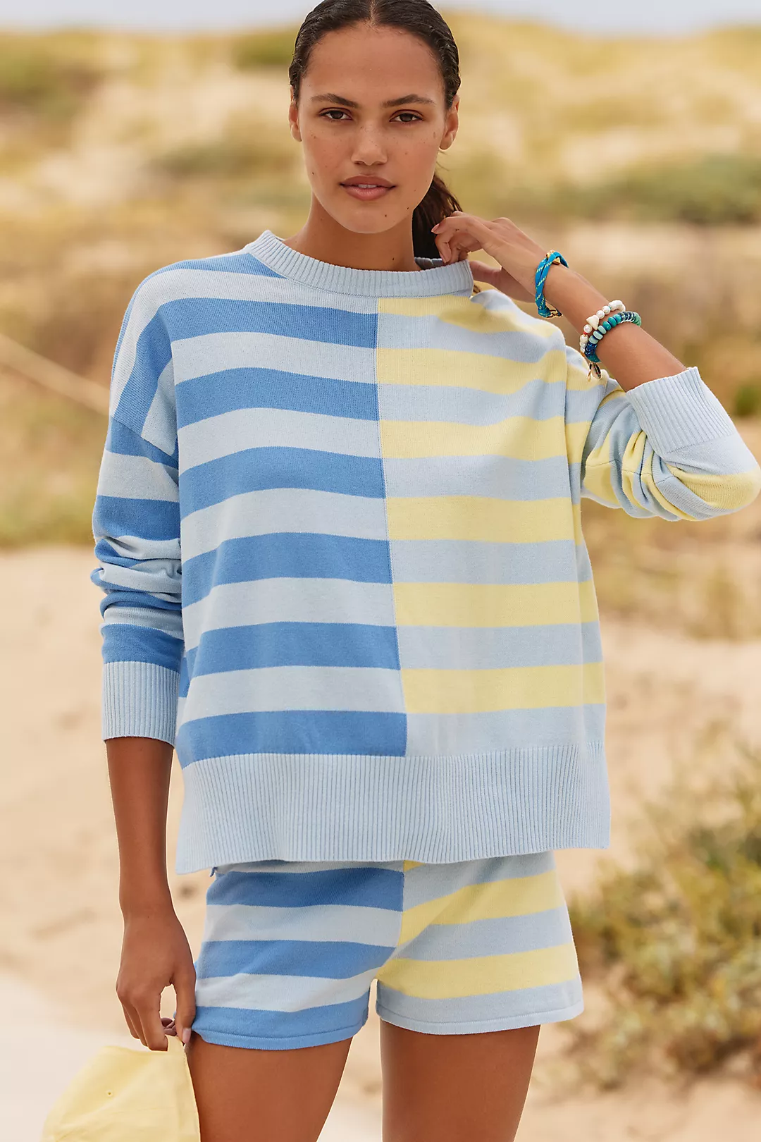 Beach Riot Callie Marina Stripe Mix Sweater
