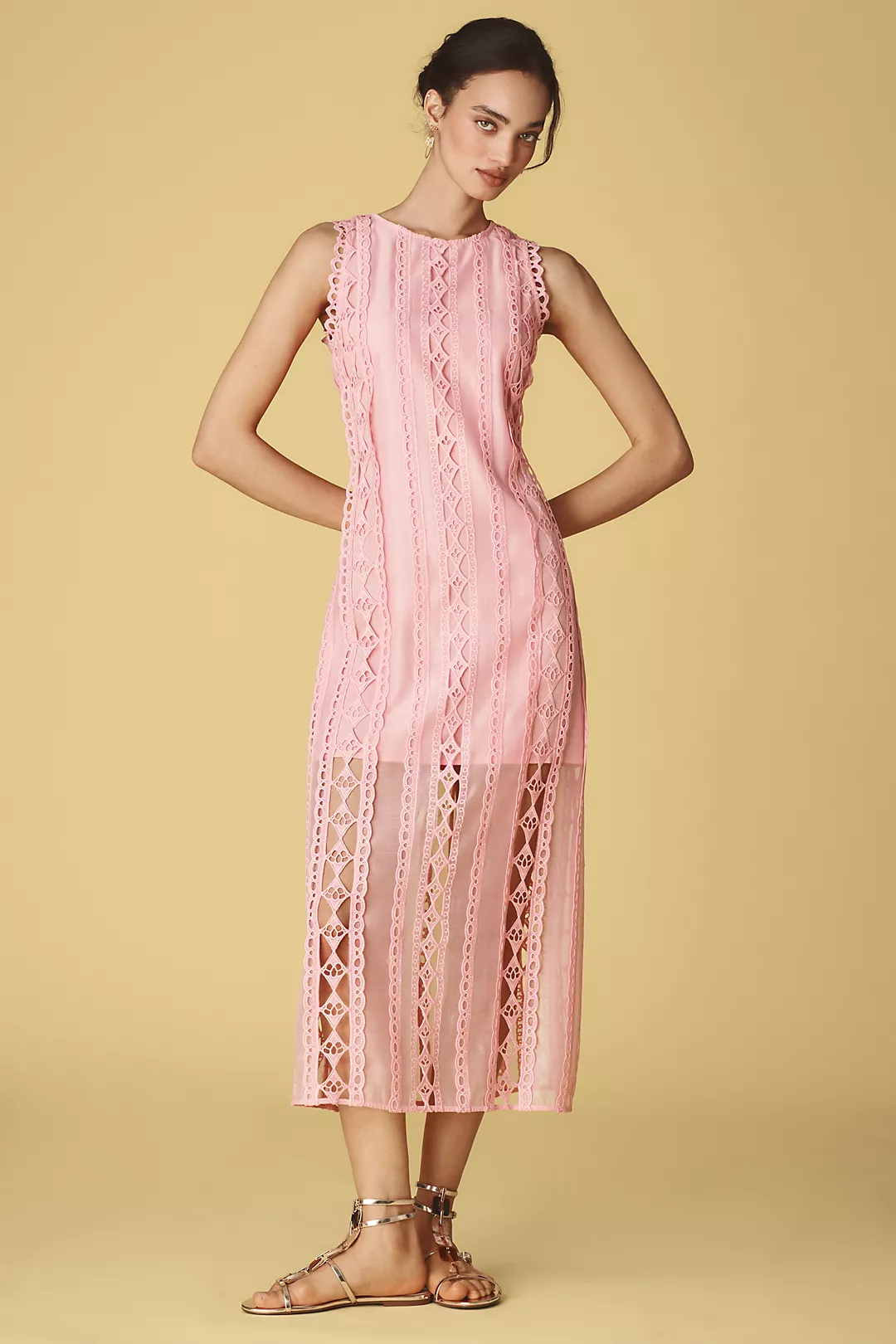 Endless Rose Textured Sleeveless Midi Dress