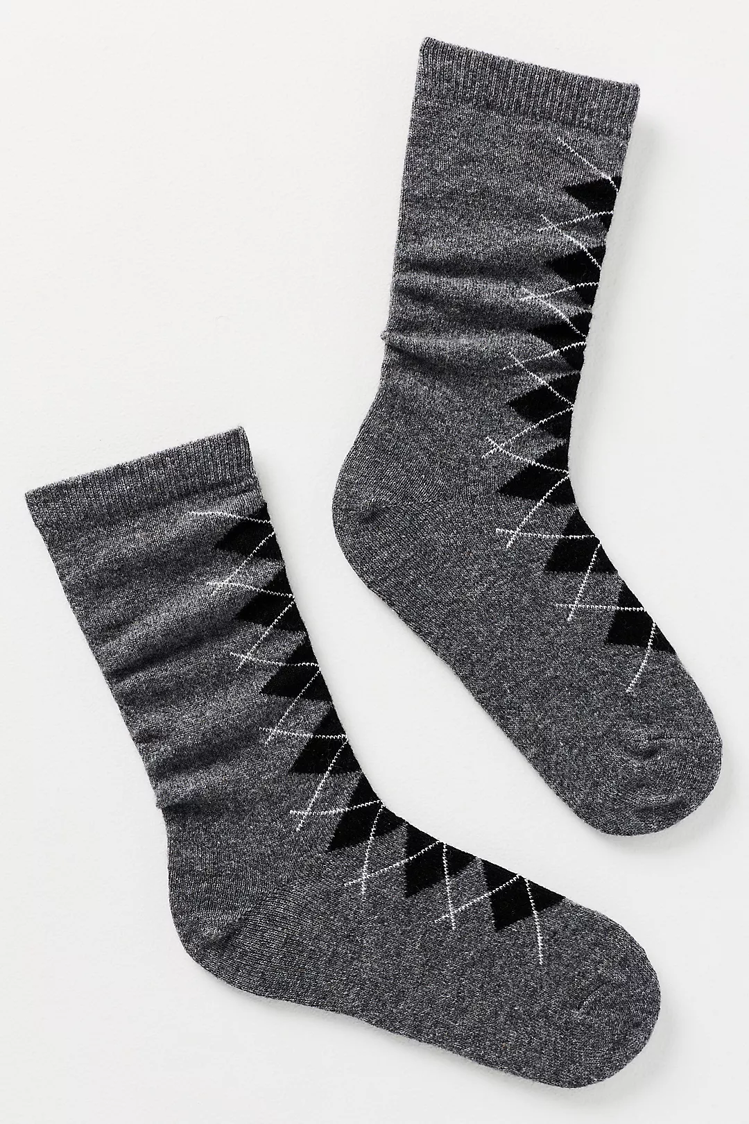 Cozy Argyle Crew Socks
