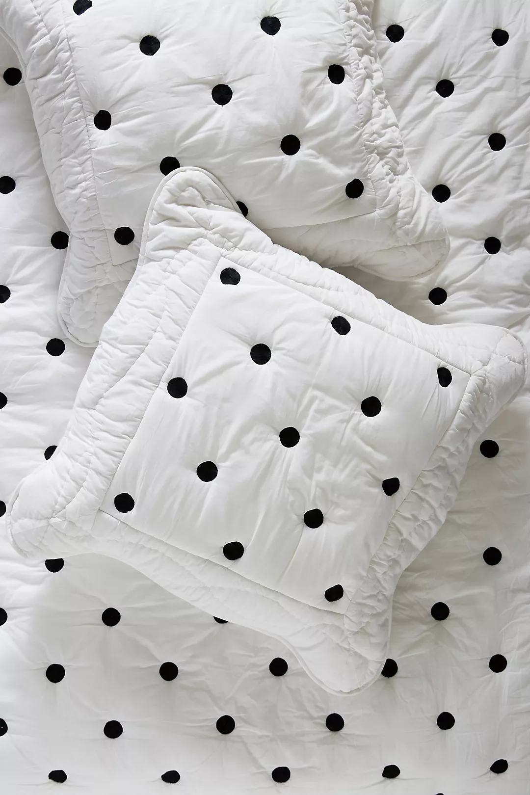 Maeve by Anthropologie Cotton Polka Dot Embroidered Euro Sham