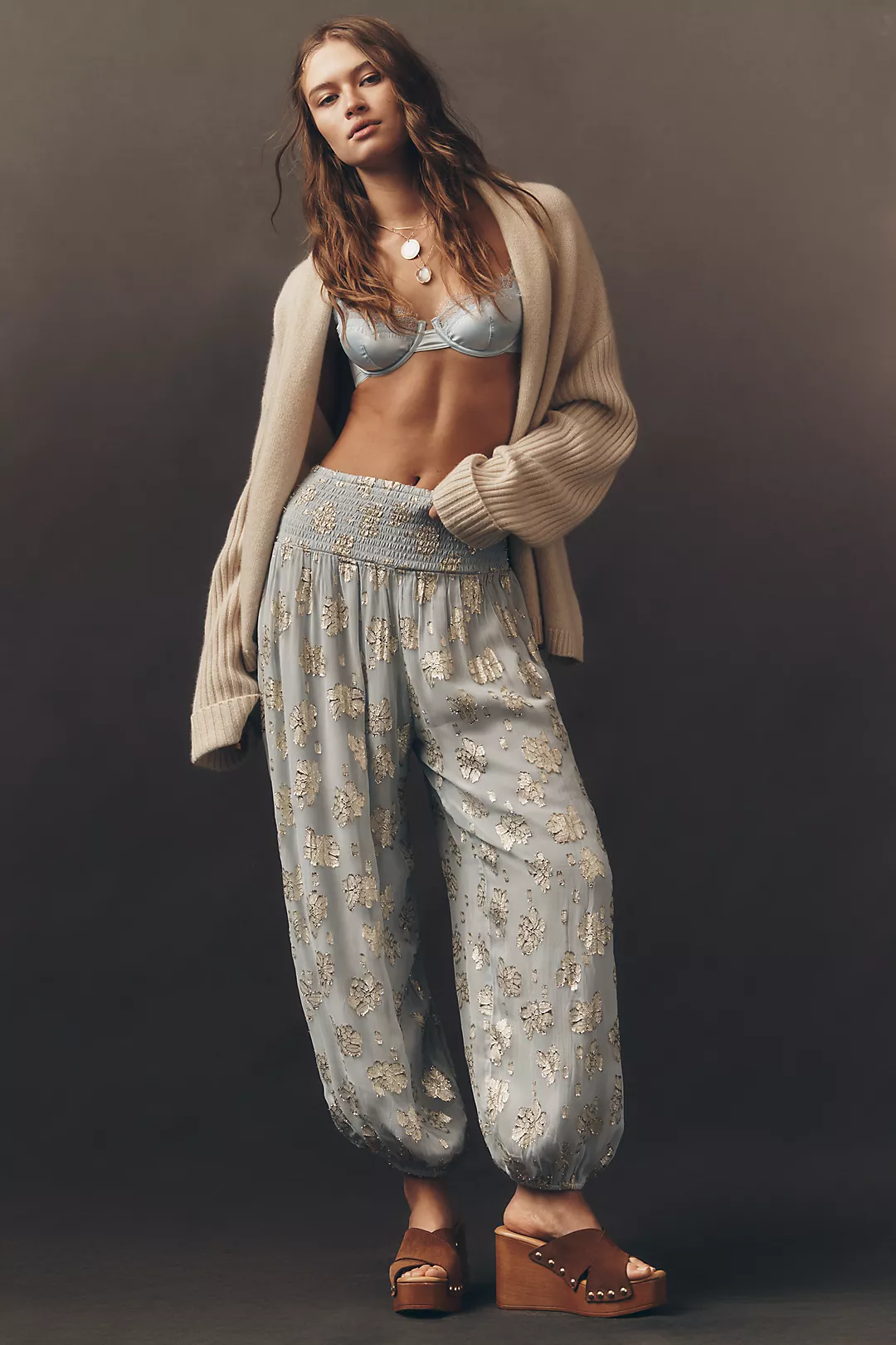 By Anthropologie Deco Metallic Balloon Pants