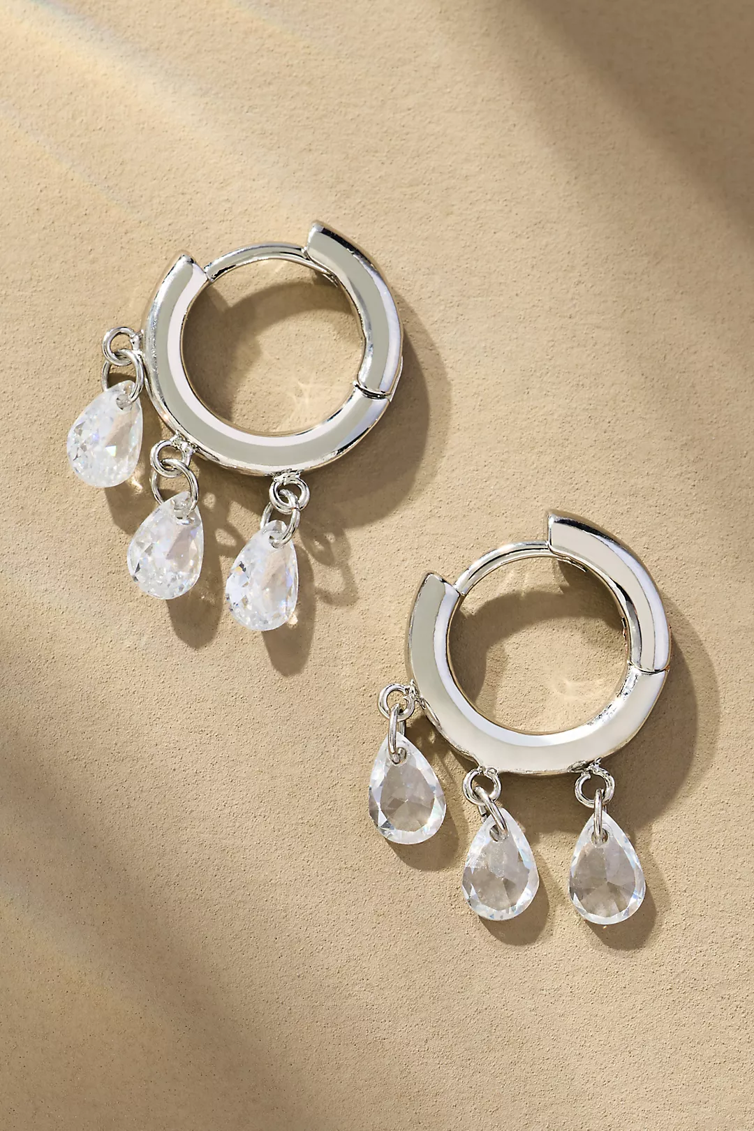 Huggie Crystal Drop Earrings