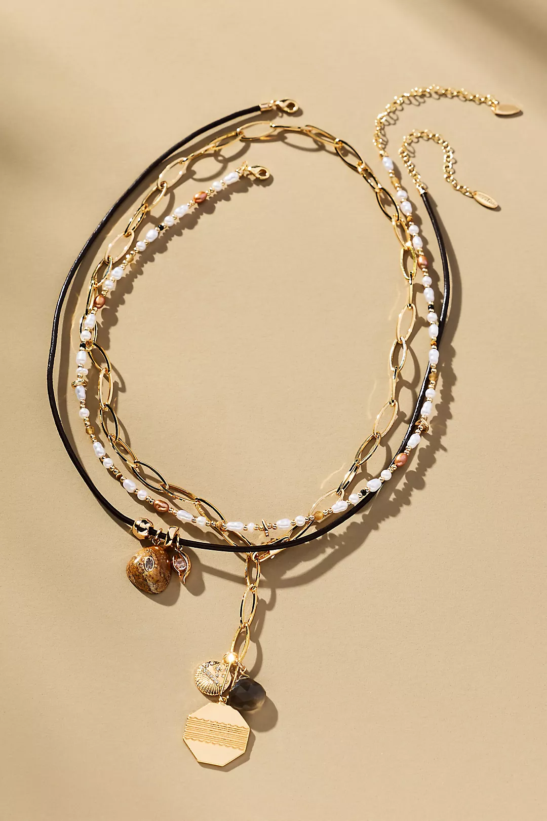 Shades of Sea Layered Necklaces: Charm Edition