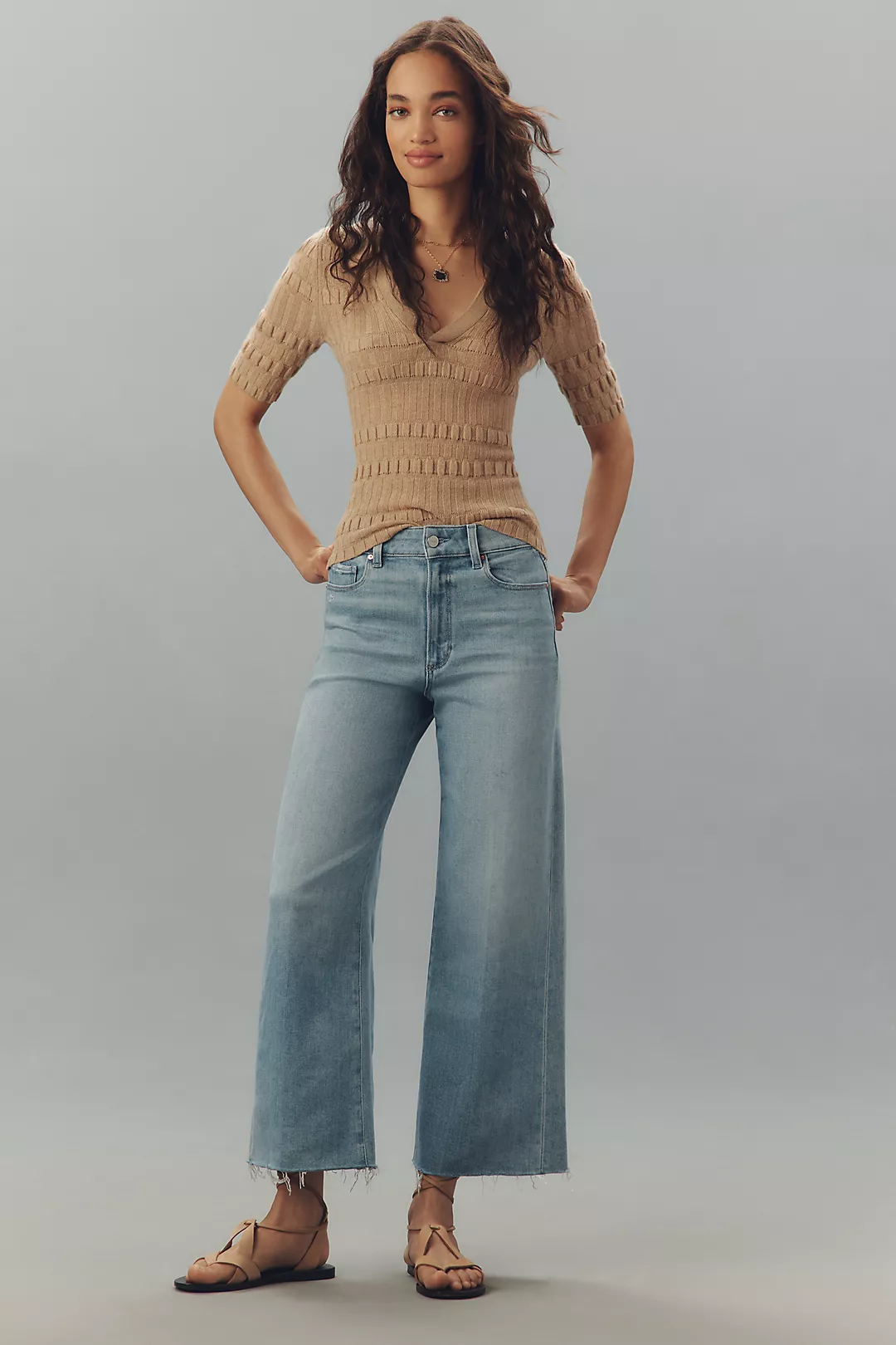 PAIGE Anessa Crop High-Rise Wide-Leg Jeans