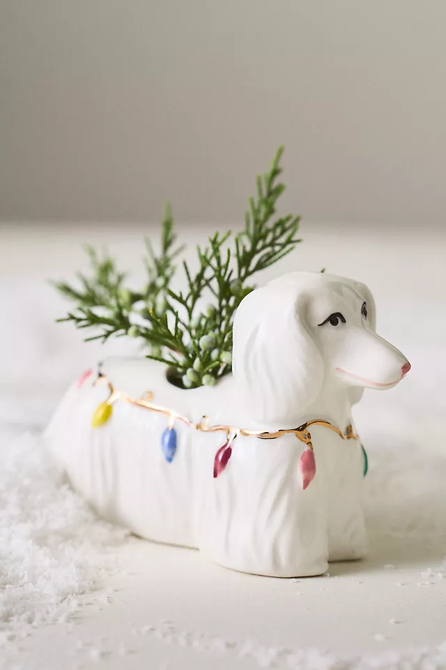 Festive Vintage-Inspired Animal Stoneware Vase