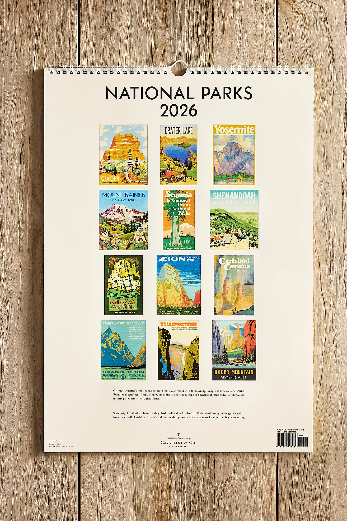 National Parks 2026 Wall Calendar