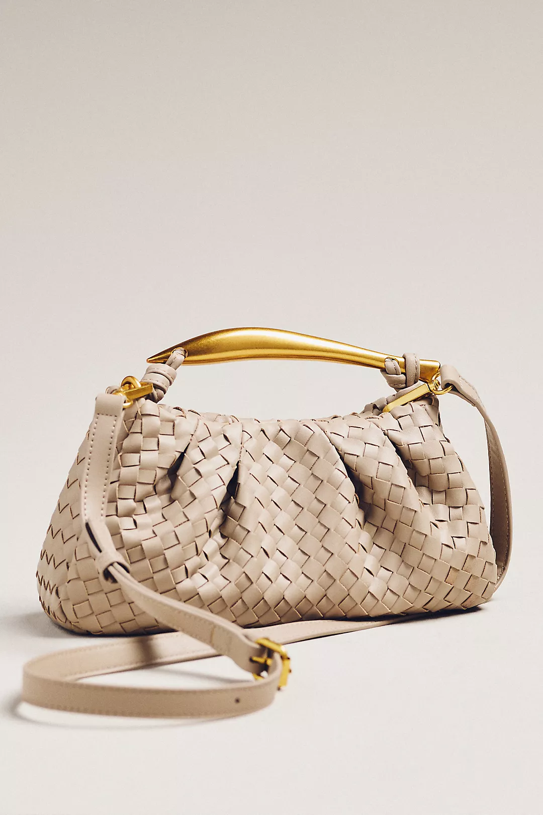 Asymmetric Hardware Woven Satchel