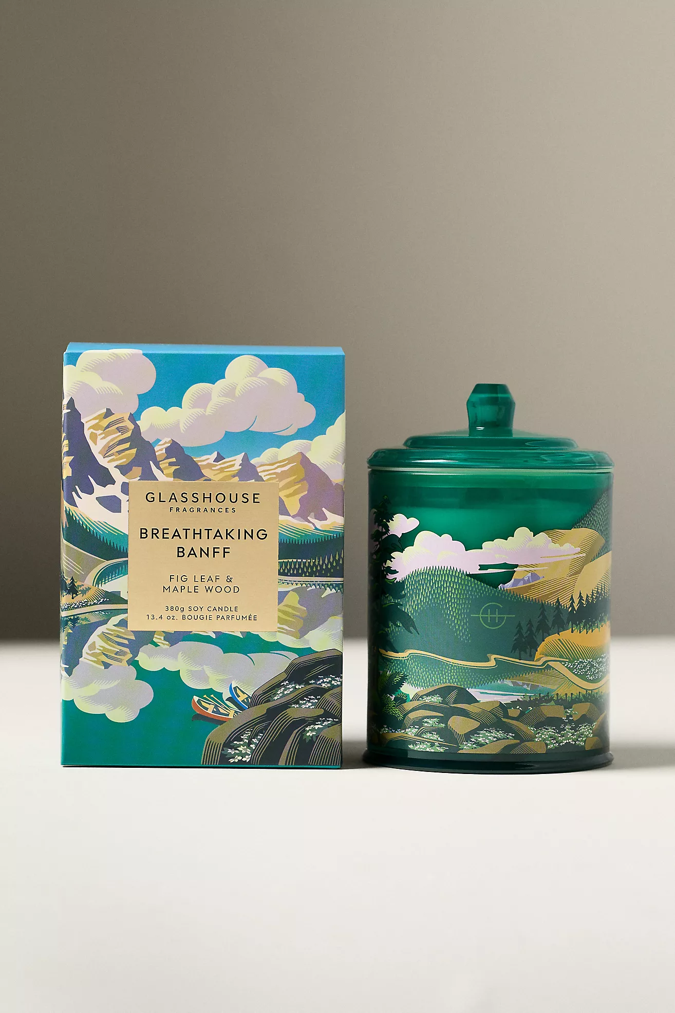 Glasshouse Fragrances Woody Breathtaking Banff Glass Candle