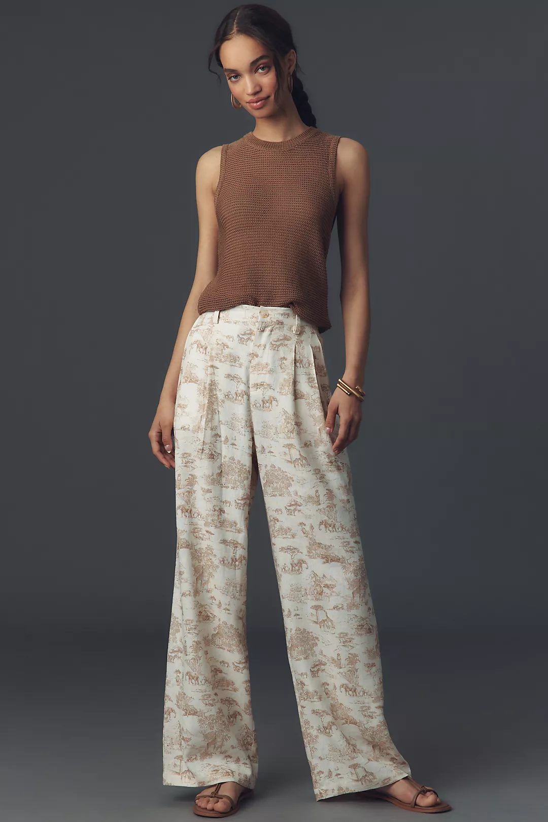 Avec Les Filles Toile Linen Blend Wide-Leg Pants