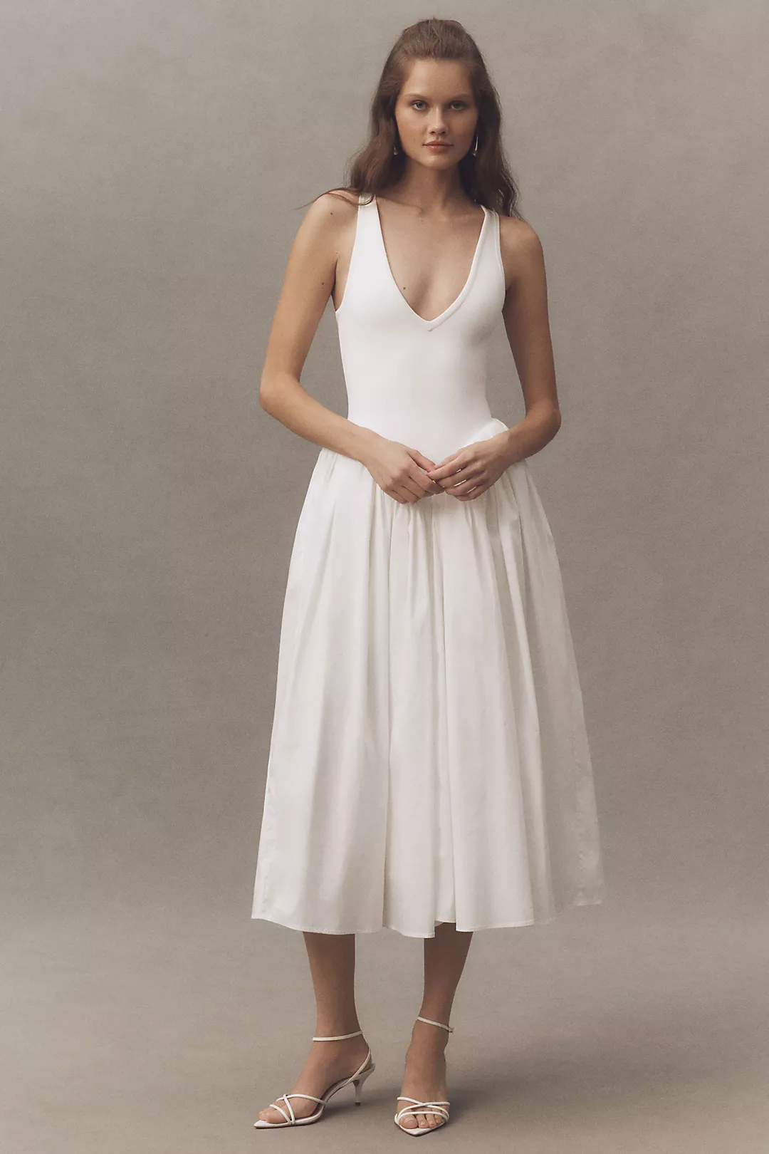 Ronny Kobo Sirinda Sleeveless V-Neck Drop-Waist Stretch Jersey Maxi Dress