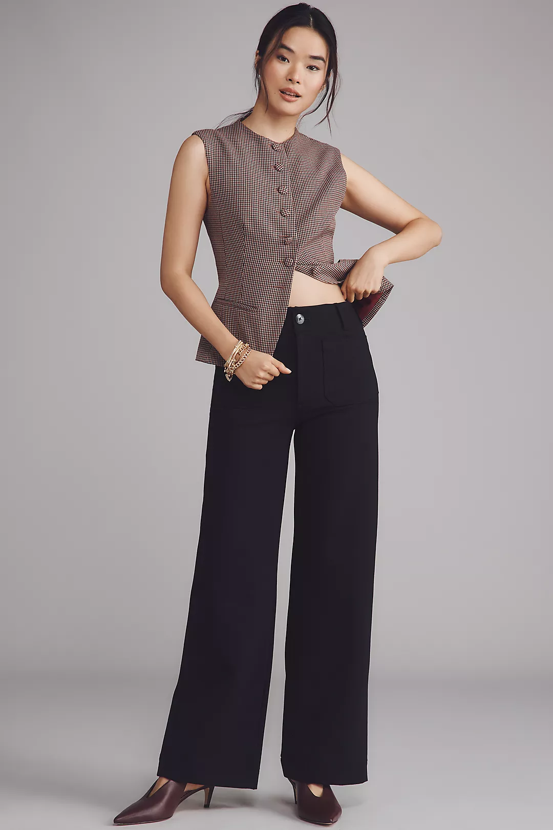 The Colette Ponte Full-Length Wide-Leg Pants by Maeve