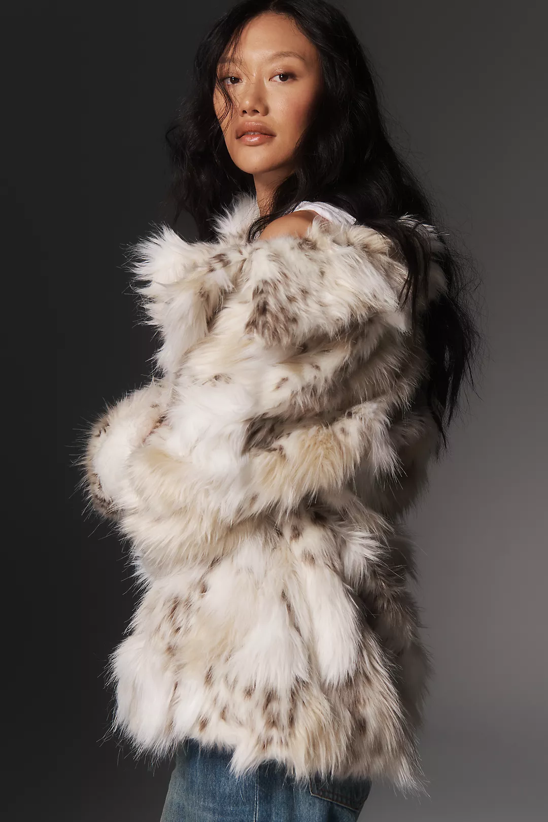 Pilcro Shaggy Faux-Fur Coat