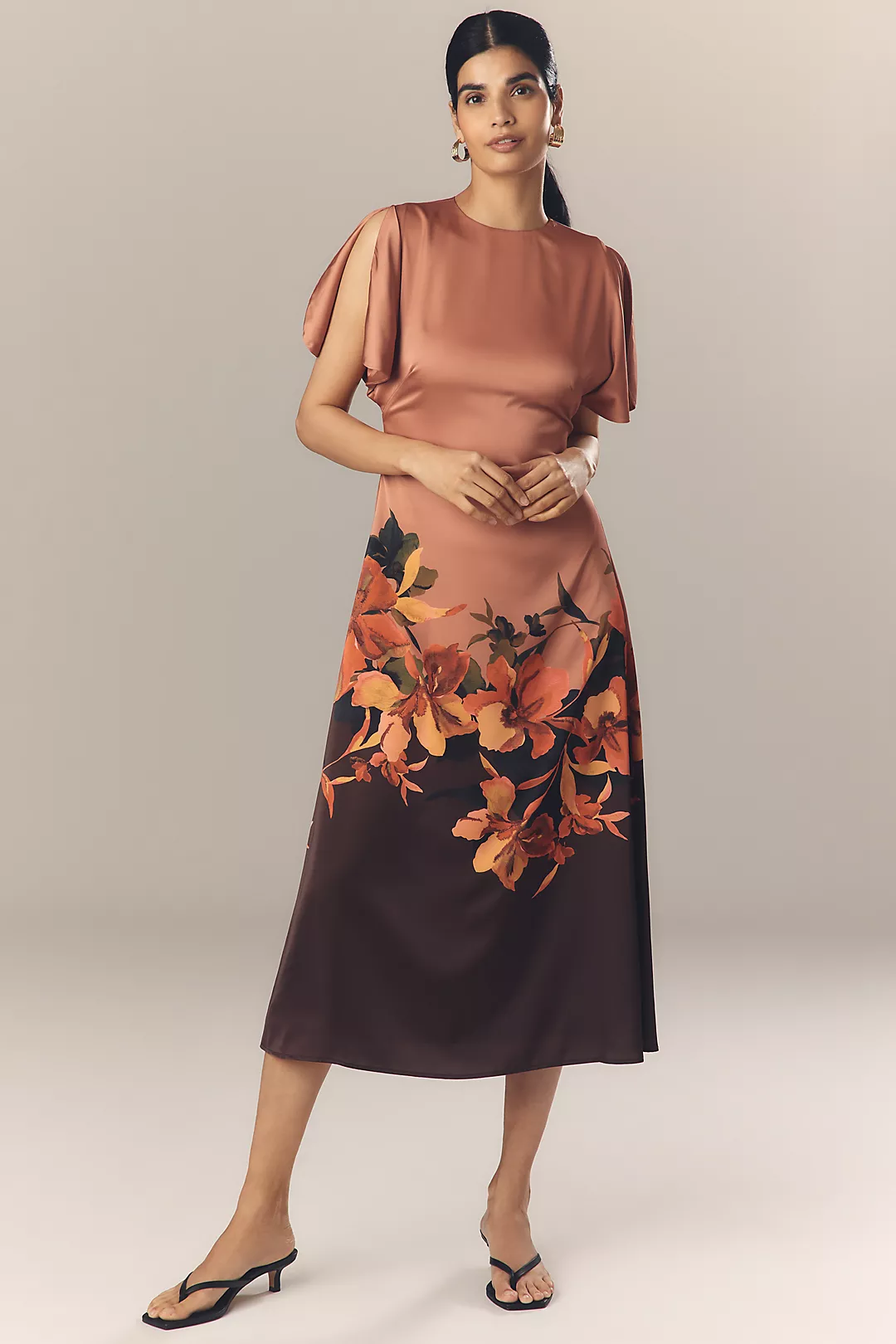 Hutch Raven Short-Sleeve Crew-Neck Midi Dress