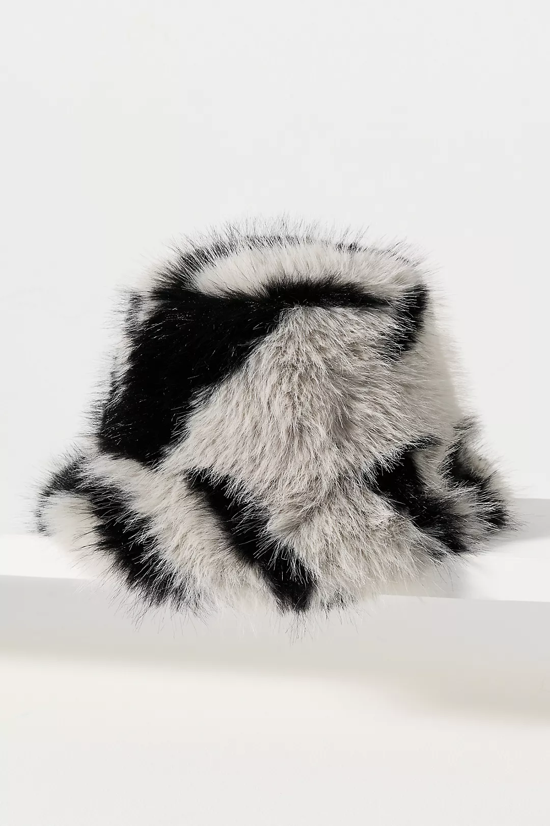 Colorblock Faux-Fur Bucket Hat