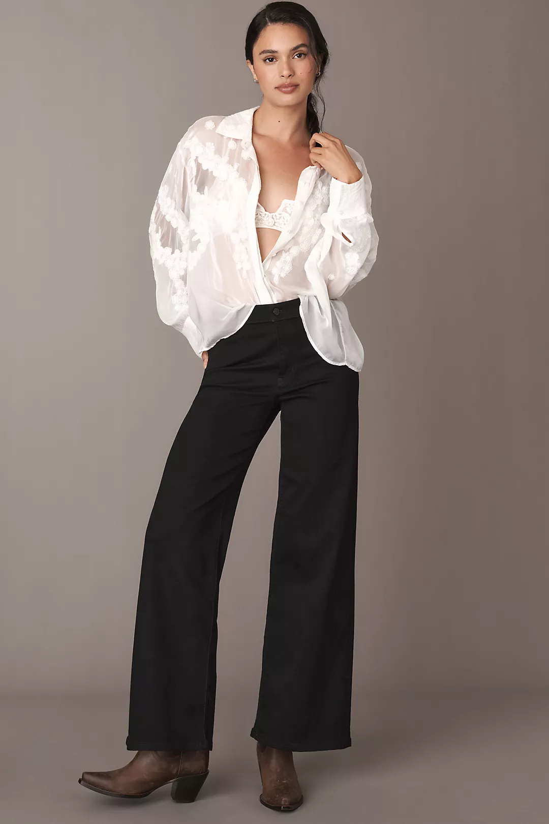 FRAME Le Slim Palazzo High-Rise Wide-Leg Jeans