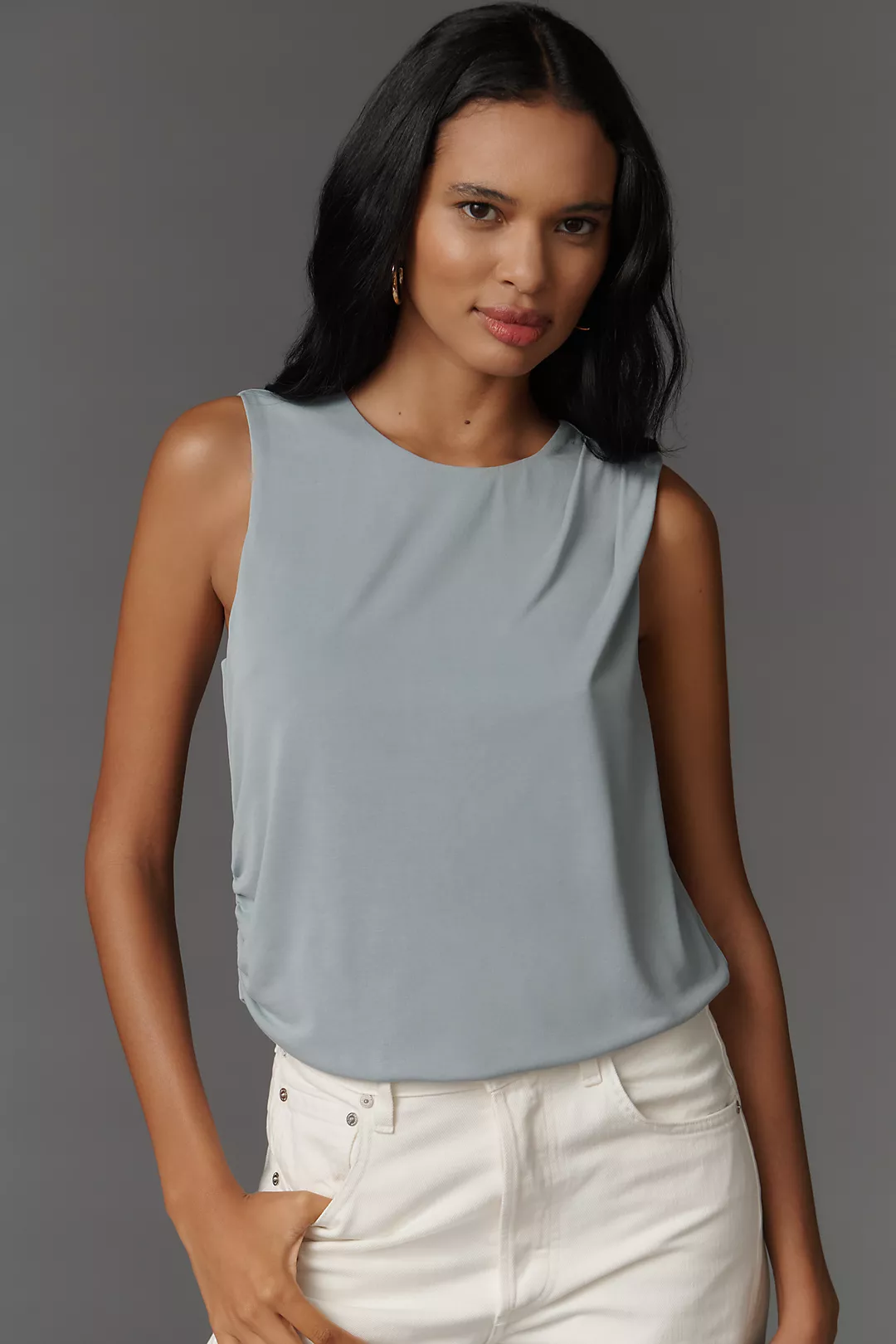 Central Park West Cupro Draped Tank