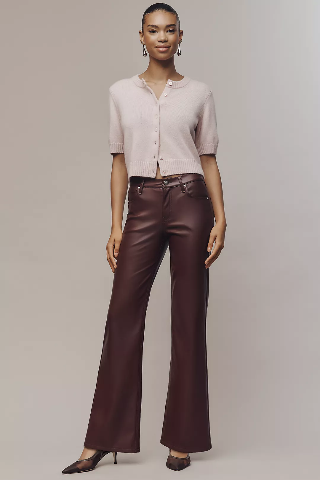 Hudson Faux-Leather Rosie Wide-Leg Pants