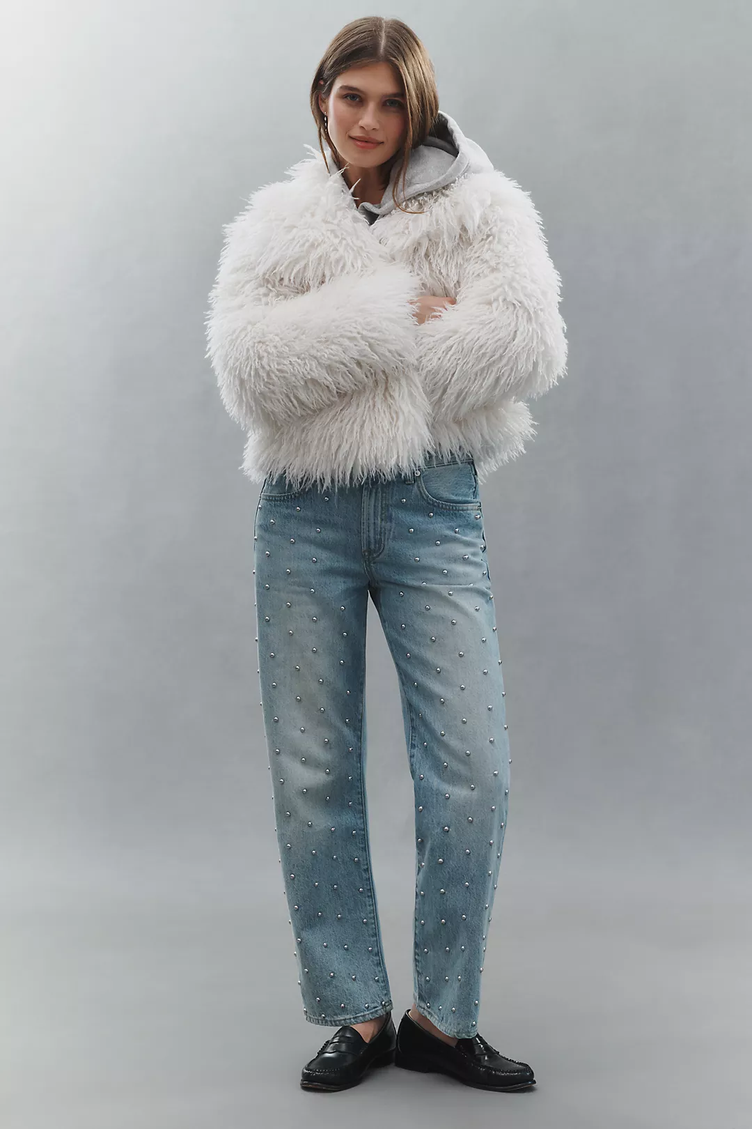 Pistola Lexi Mid-Rise Bowed Straight-Leg Jeans