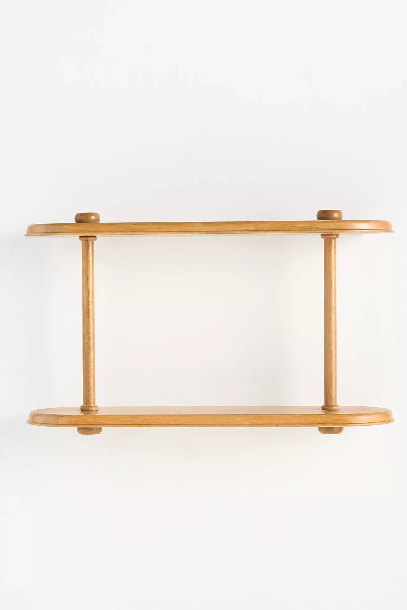 Landon Two-Tier Oak Wood Shelving Unit