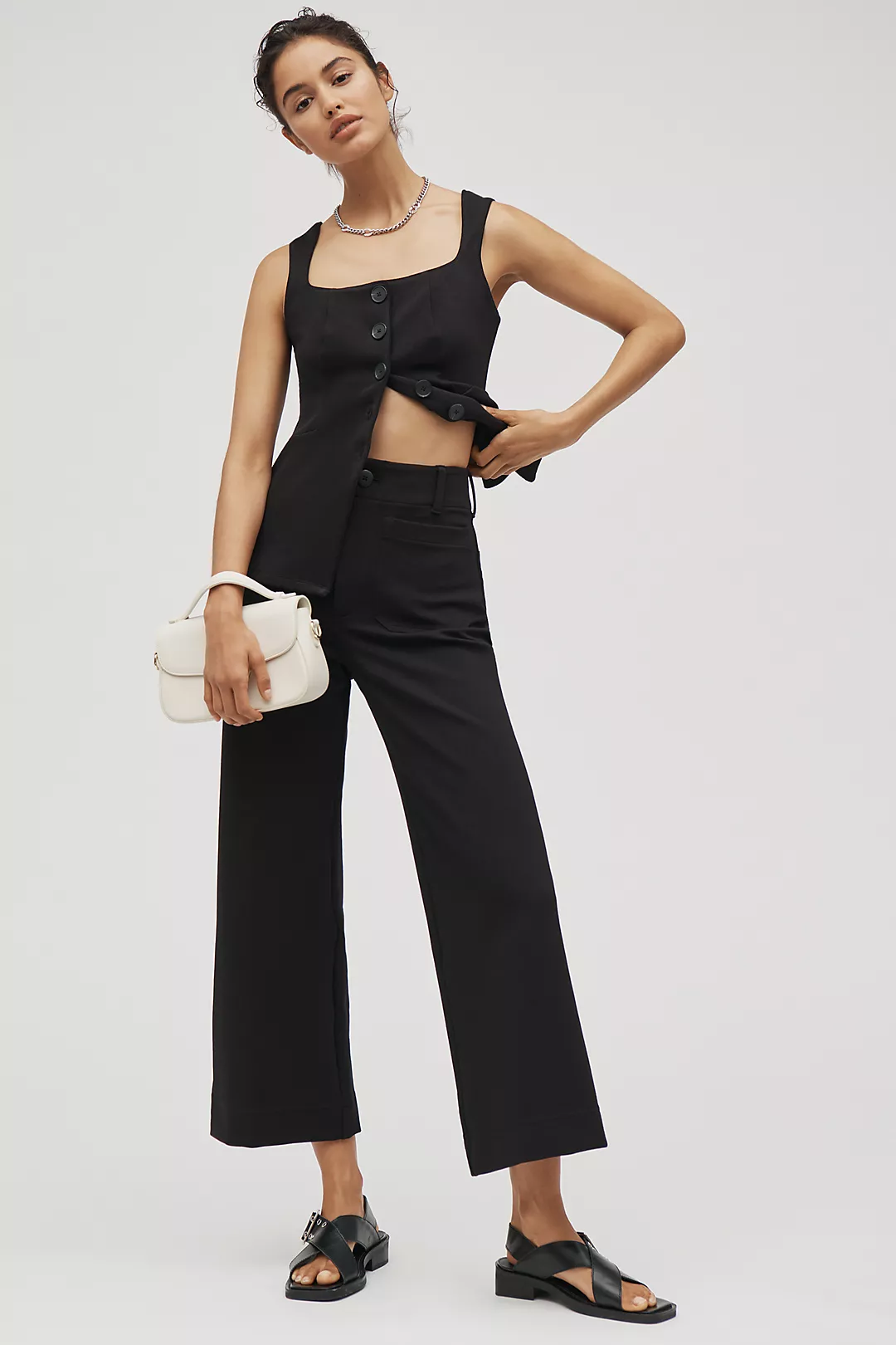 The Colette Knit Crop Wide-Leg Pants by Maeve