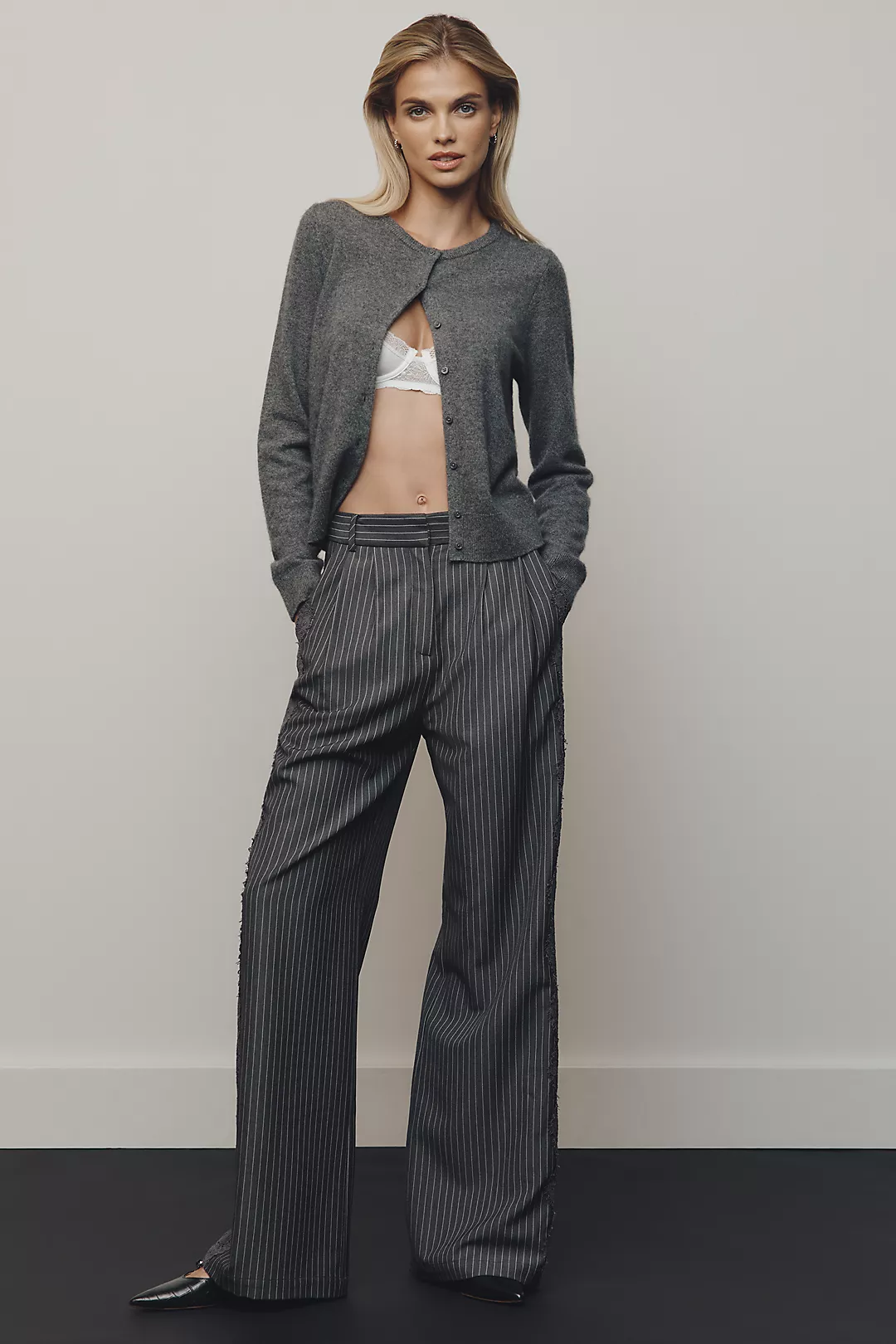 TND Lace Pinstripe Trousers