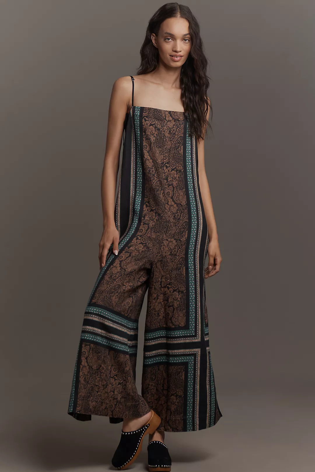 By Anthropologie Printed Wide-Leg Jumpsuit