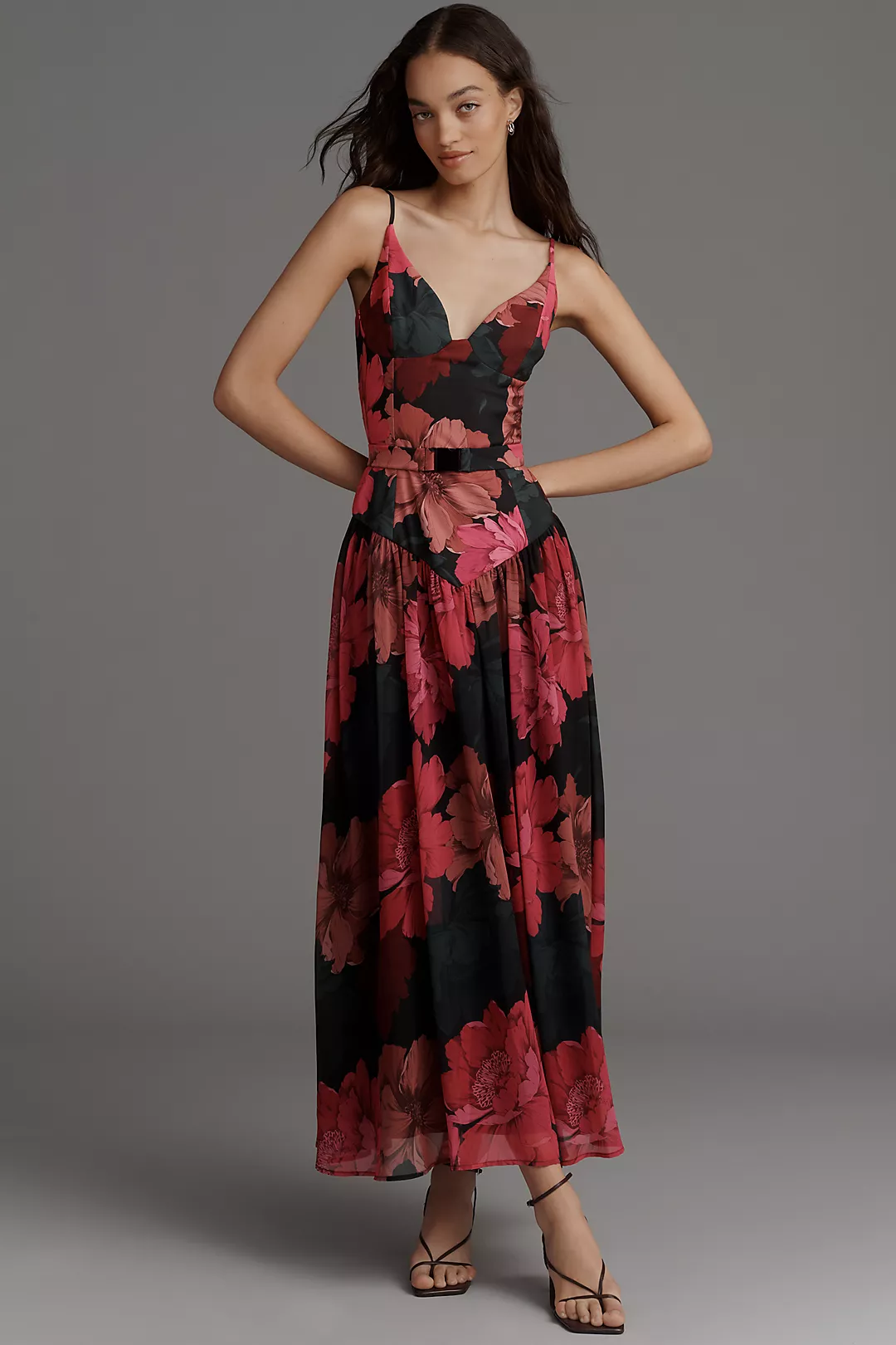 Hutch Ruby Sweetheart Drop-Waist Maxi Dress
