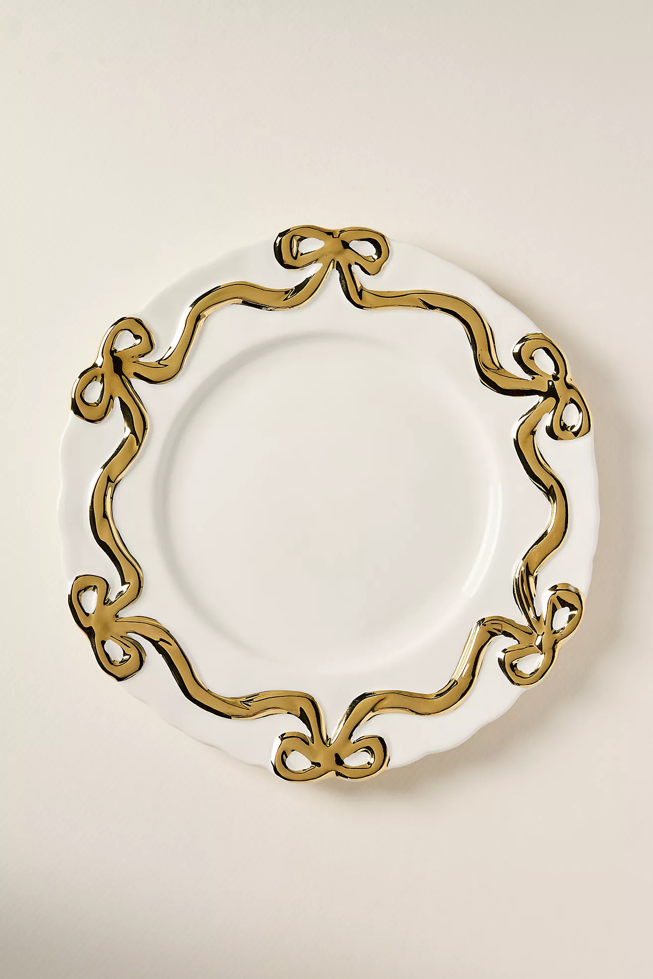Benedita Gold Bow Stoneware Side Plates, Set of 4