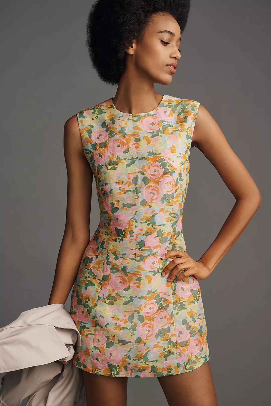 Lovaan Harper Sleeveless Linen-Silk Mini Dress