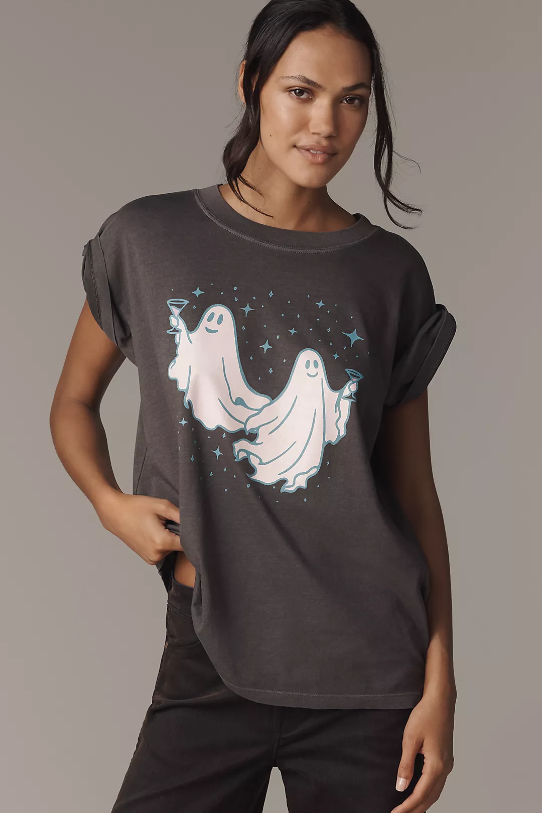 Girl Dangerous Martini Ghosts Graphic Tee