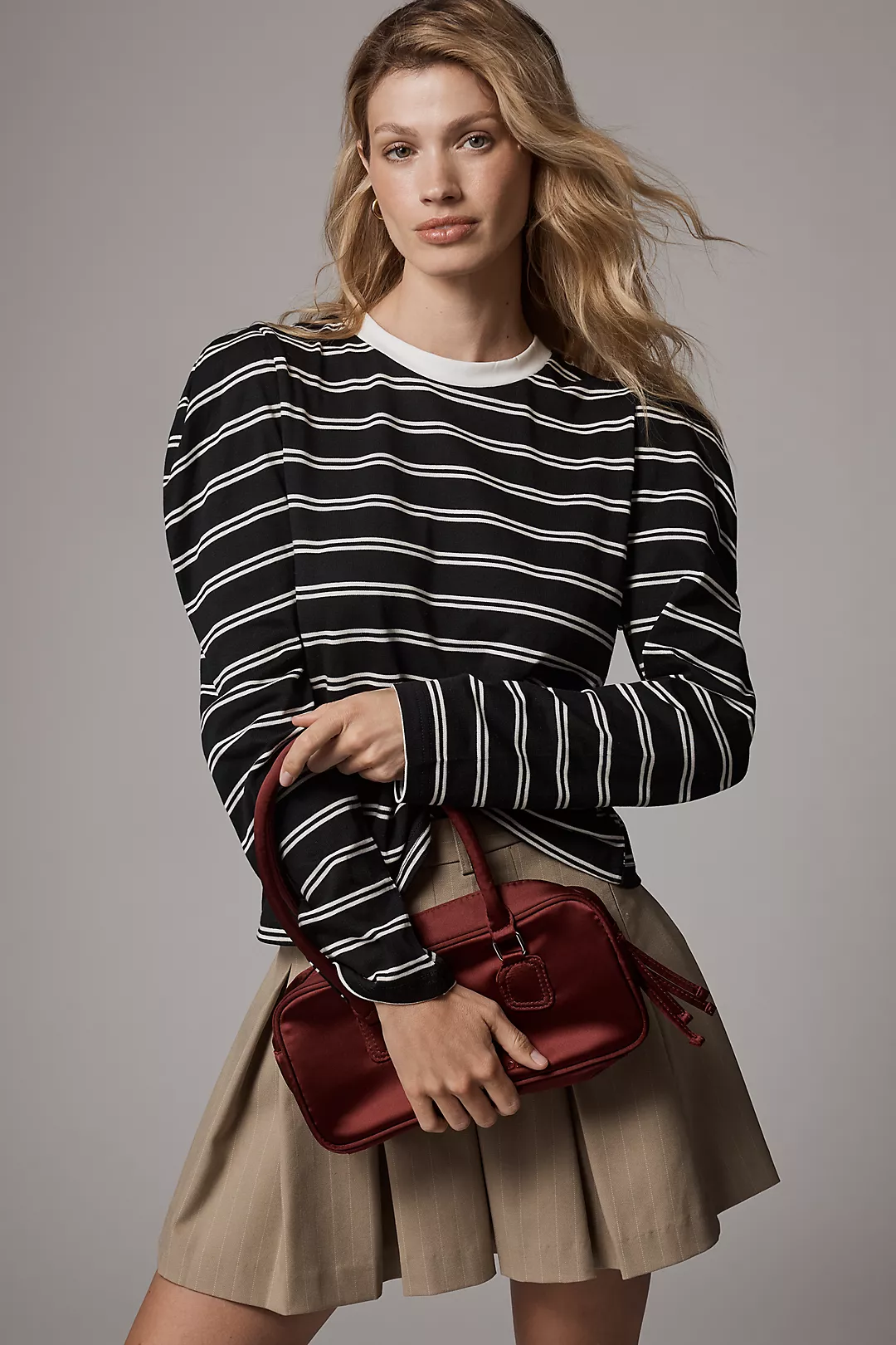 English Factory Long-Sleeve Striped Boxy Top