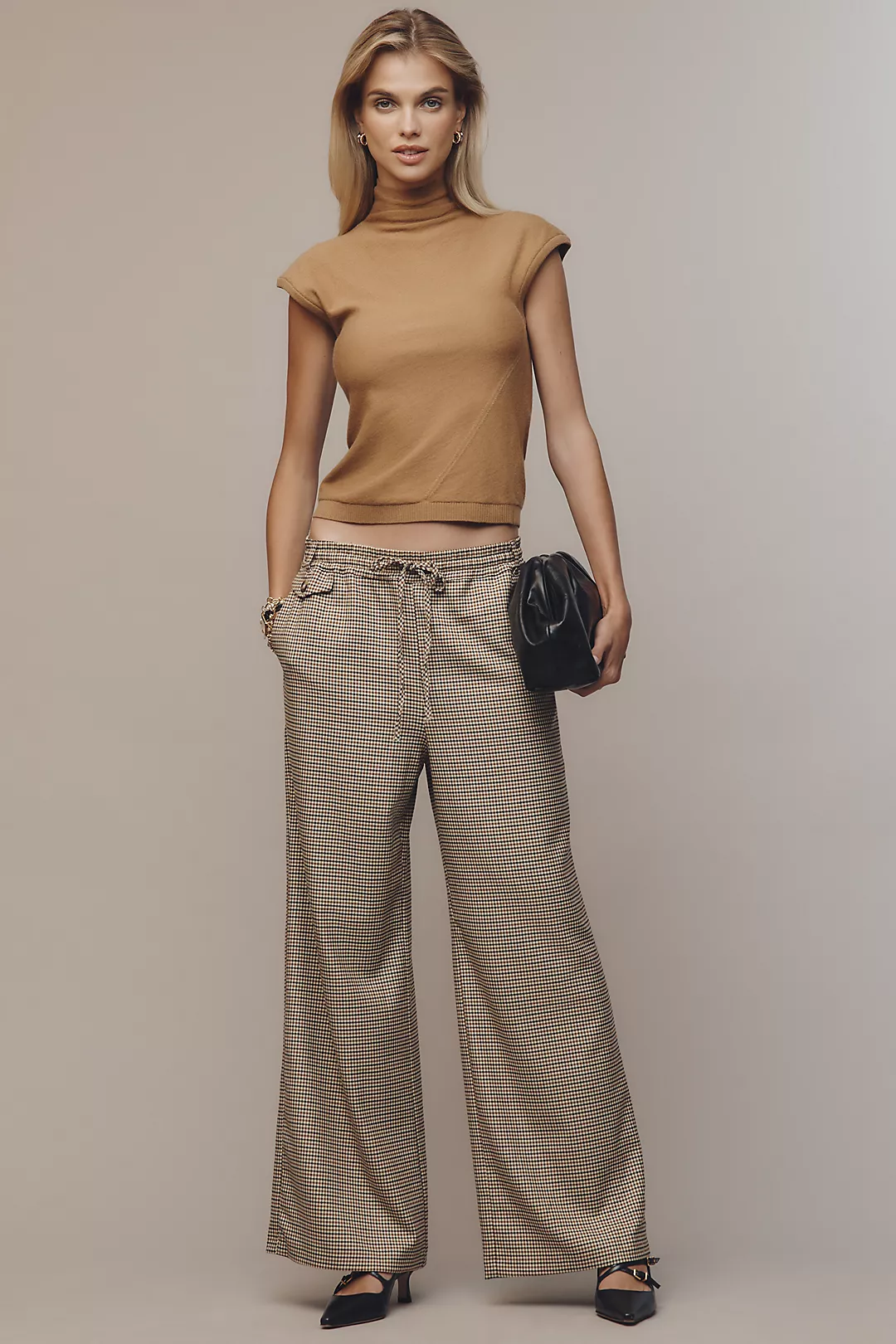 The Brooklin Tie-Front Menswear Pull-On Pants by Maeve