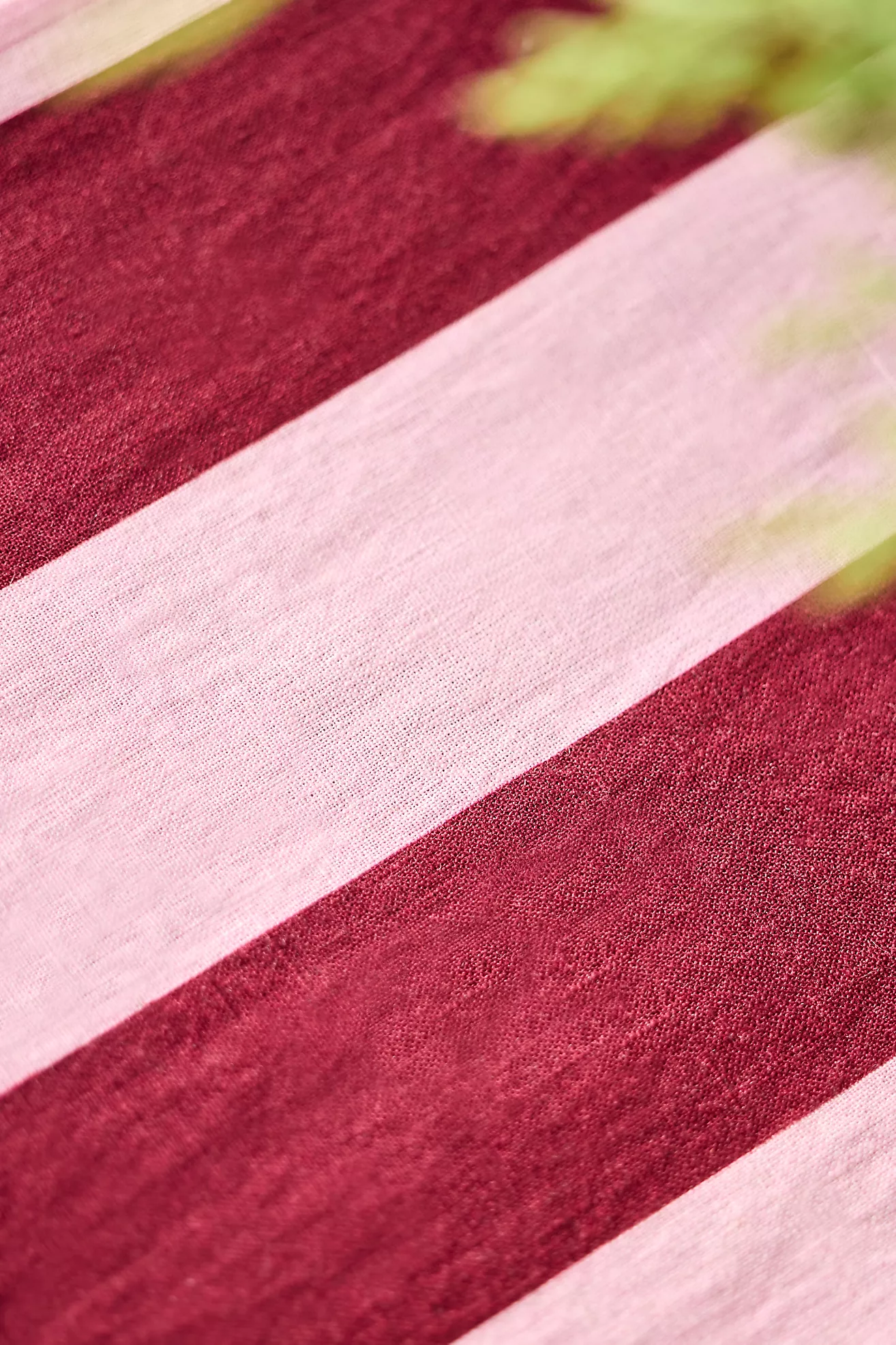 Orchid + Burgundy Stripe Linen Runner