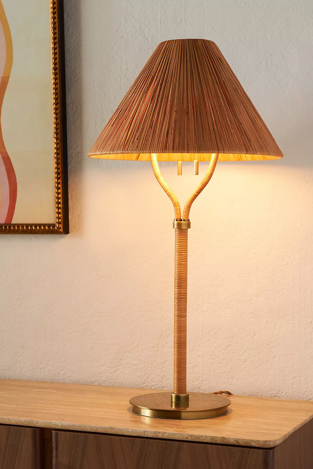 Delphine Rattan Table Lamp