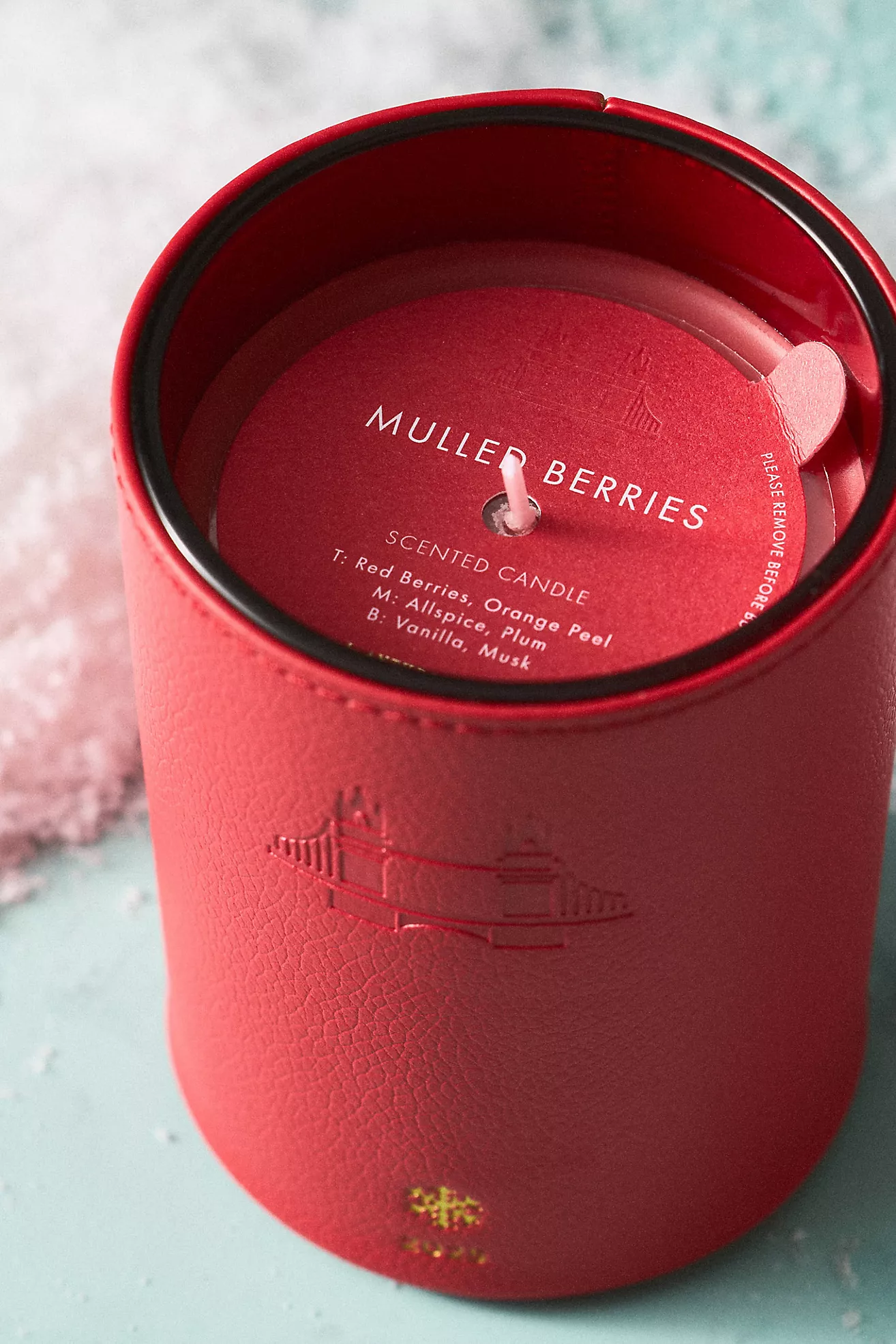 London Icon Embossed Fruity Mulled Berries Glass Candle