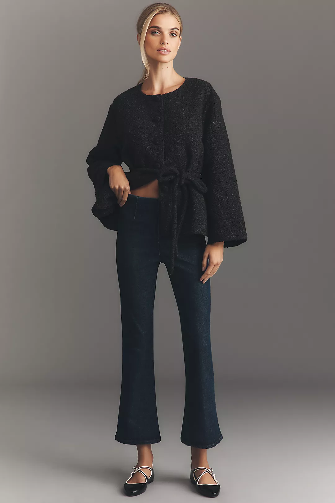 AG Farrah High-Rise Pull-On Crop Bootcut Jeans