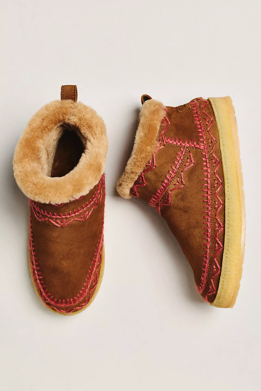 Laidback London x Anthropologie Embroidered Suede Ankle Boots