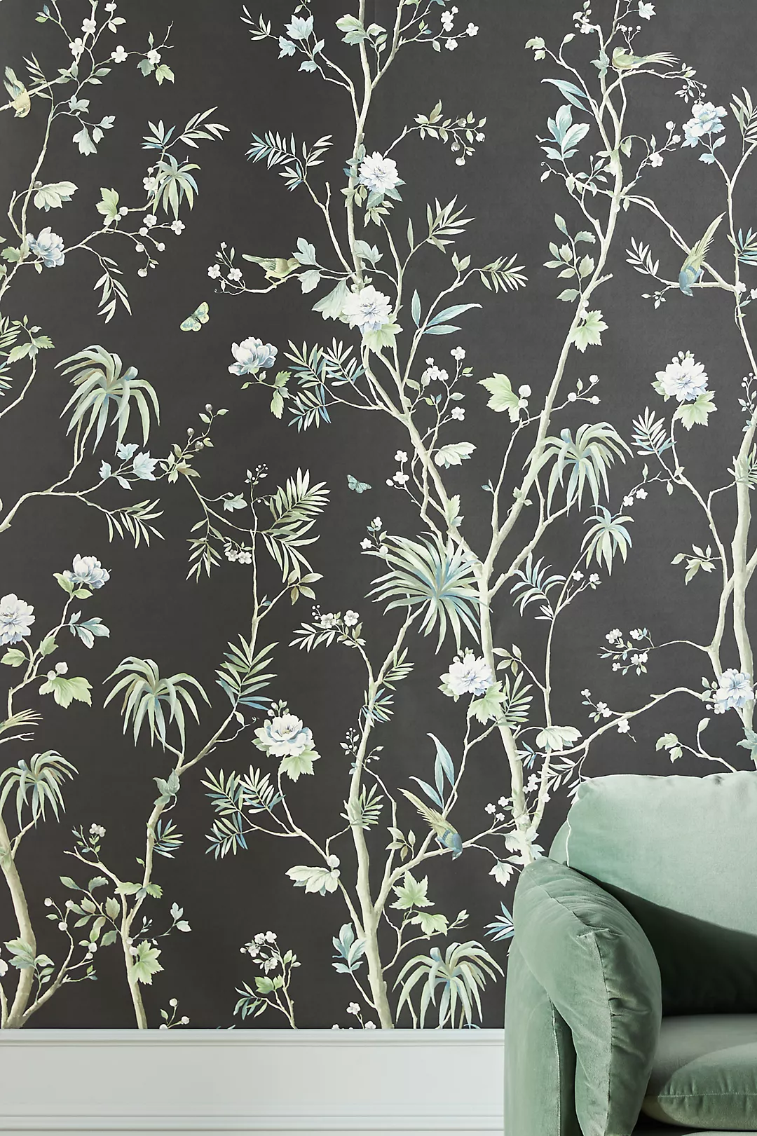 Black Tropical Chinoiserie Wall Mural