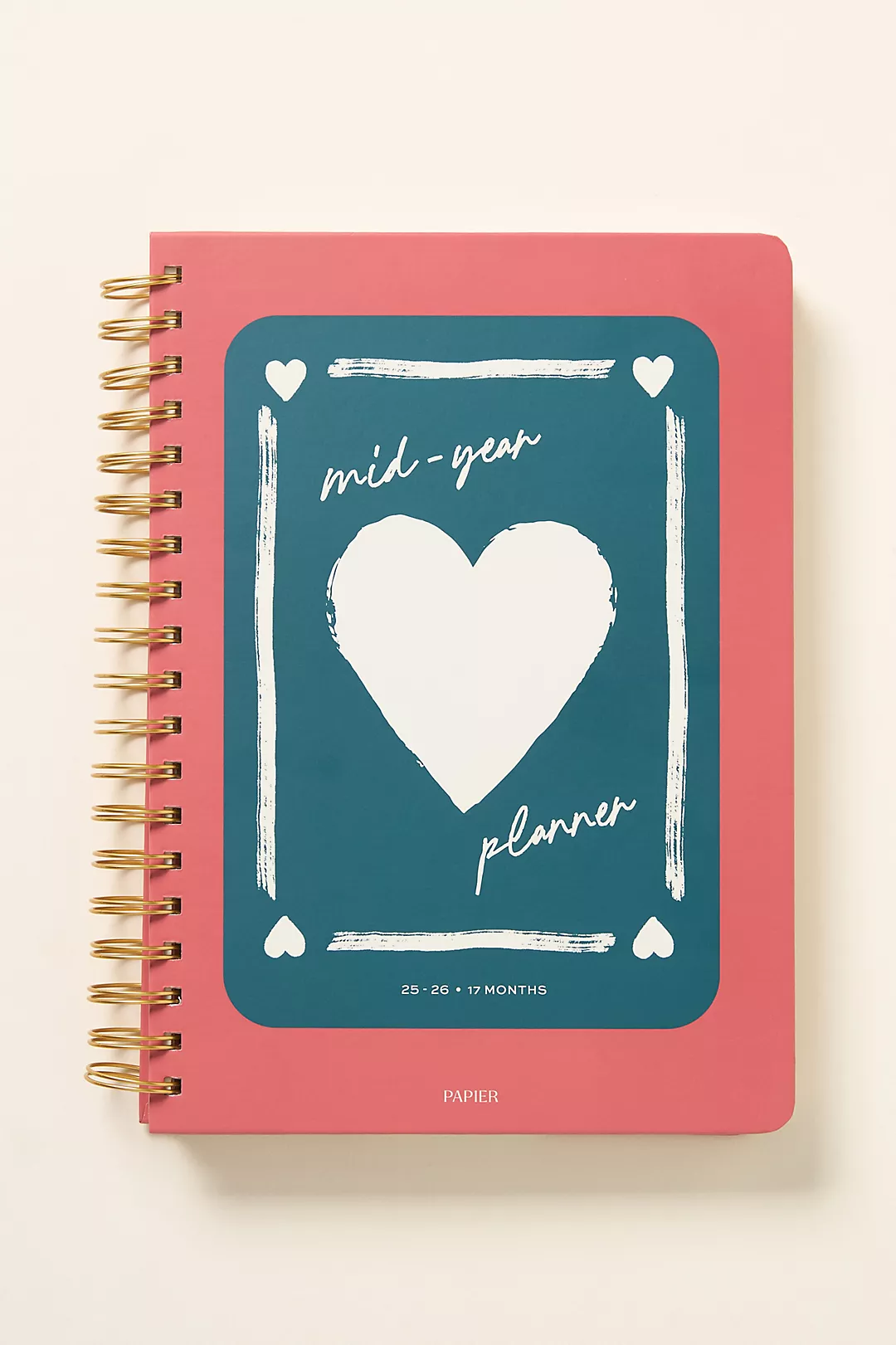 Papier x Anthropologie Painted Heart B5 Spiral 17-Month Planner