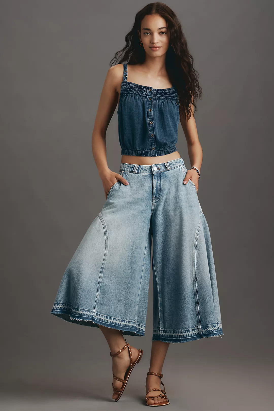 Pilcro Mid-Rise Culotte Jeans