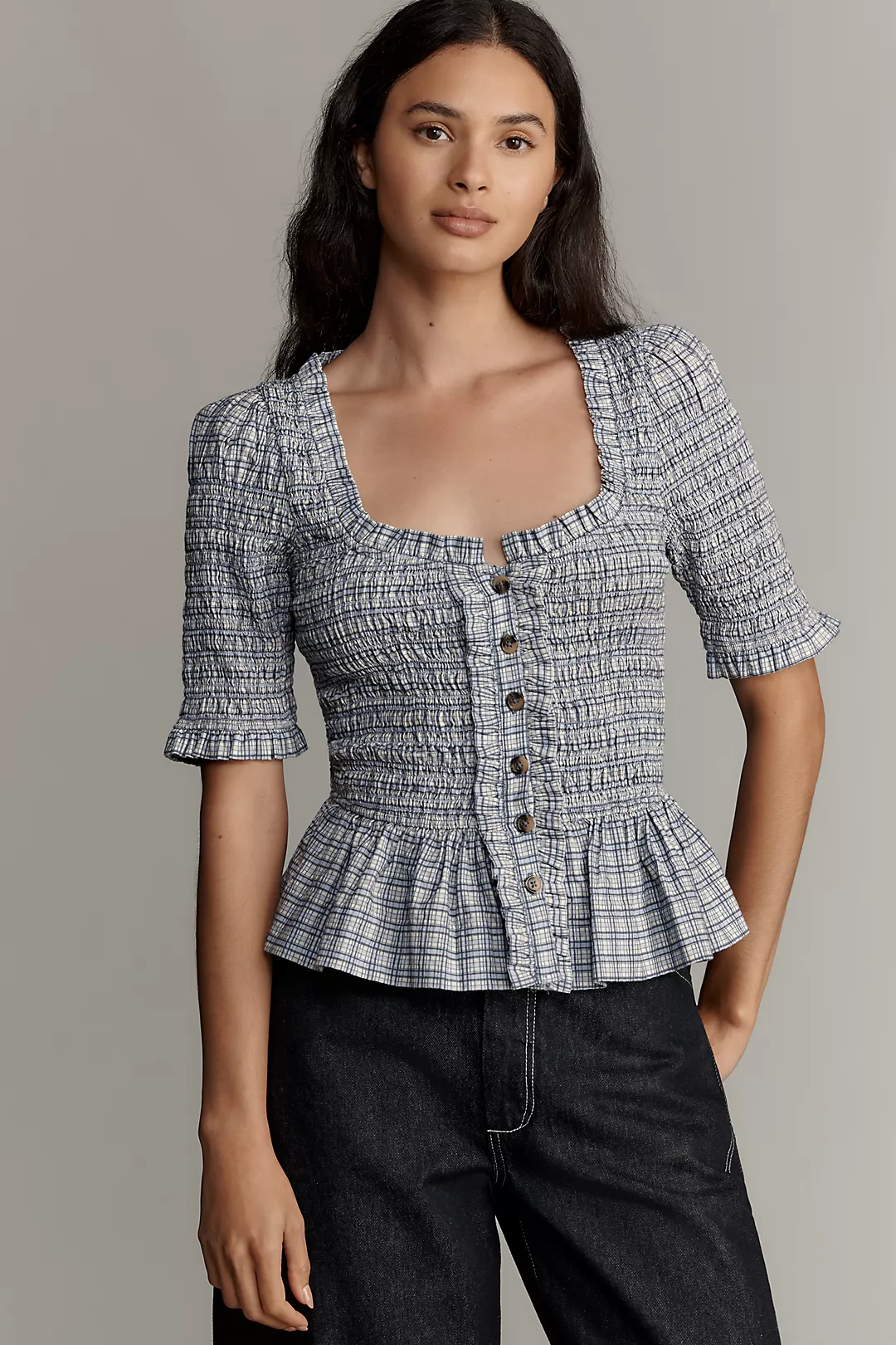 Damson Madder Manish Peplum Blouse