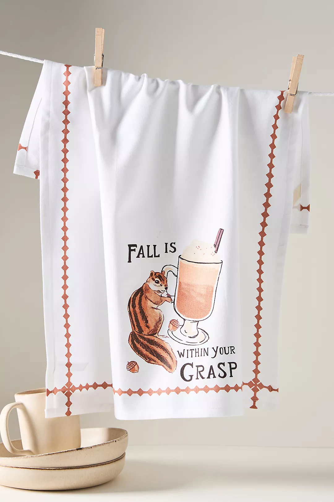 Fall Squirrel Dish Towel