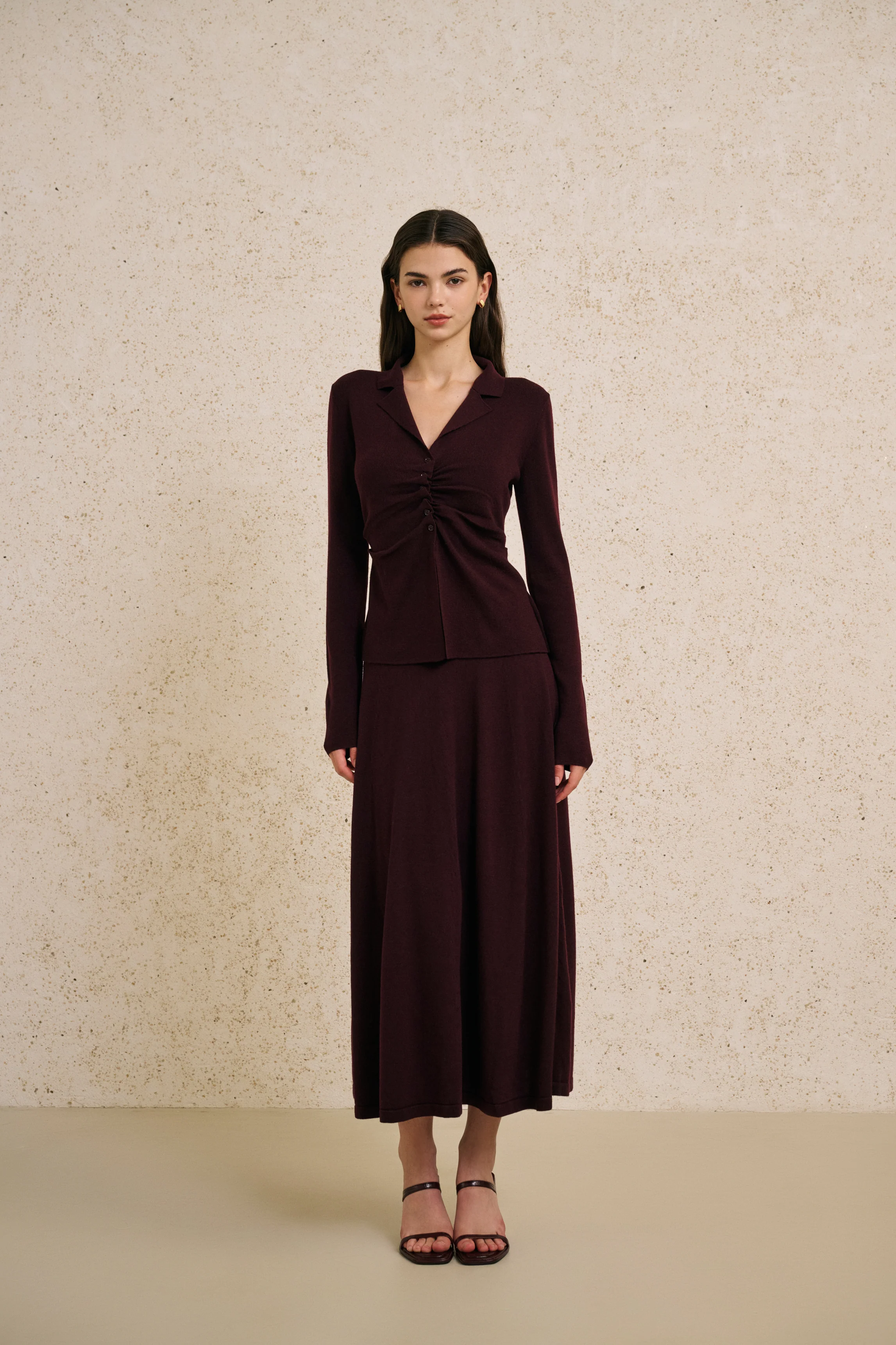 Ruched long sleeve set