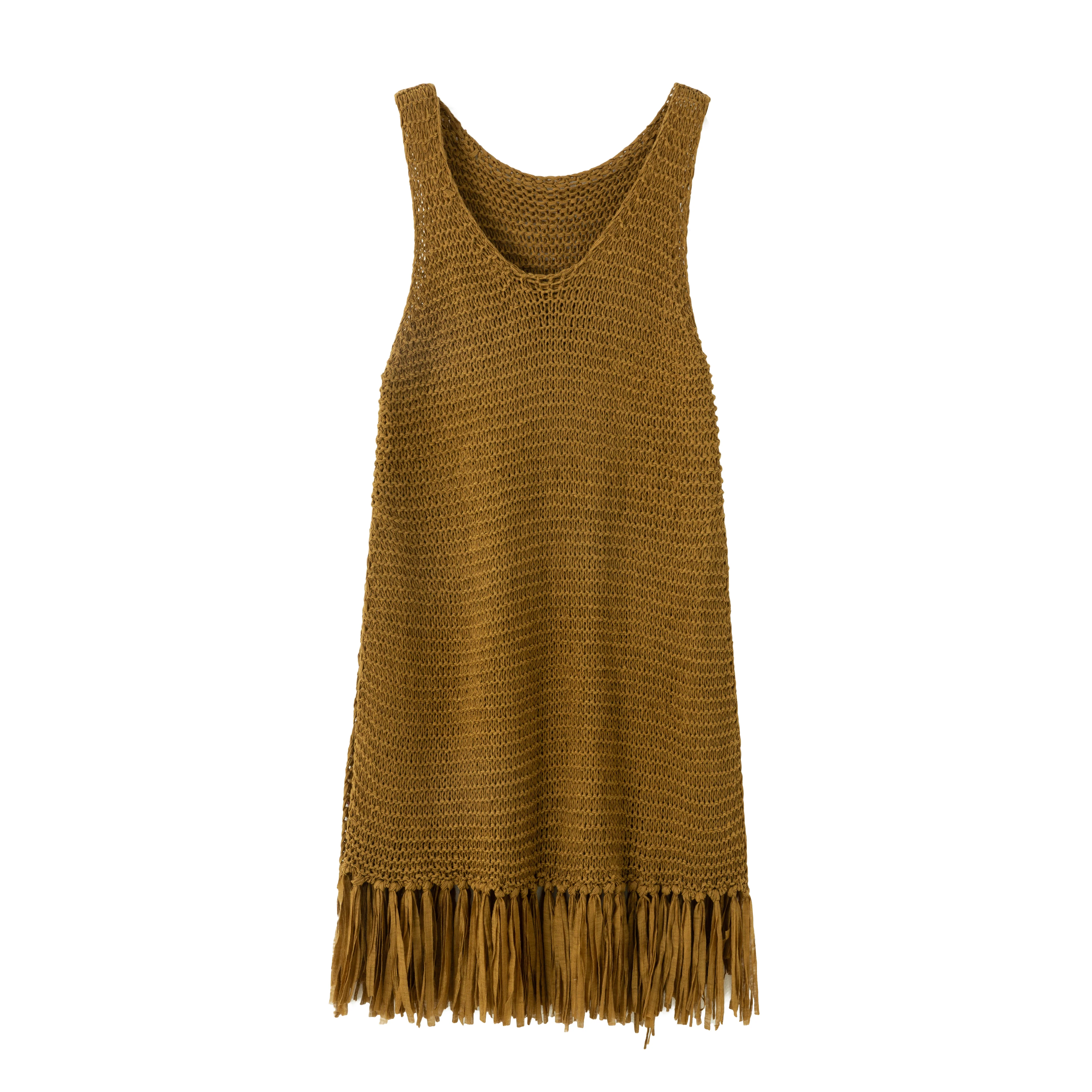 Fringed side slit vest